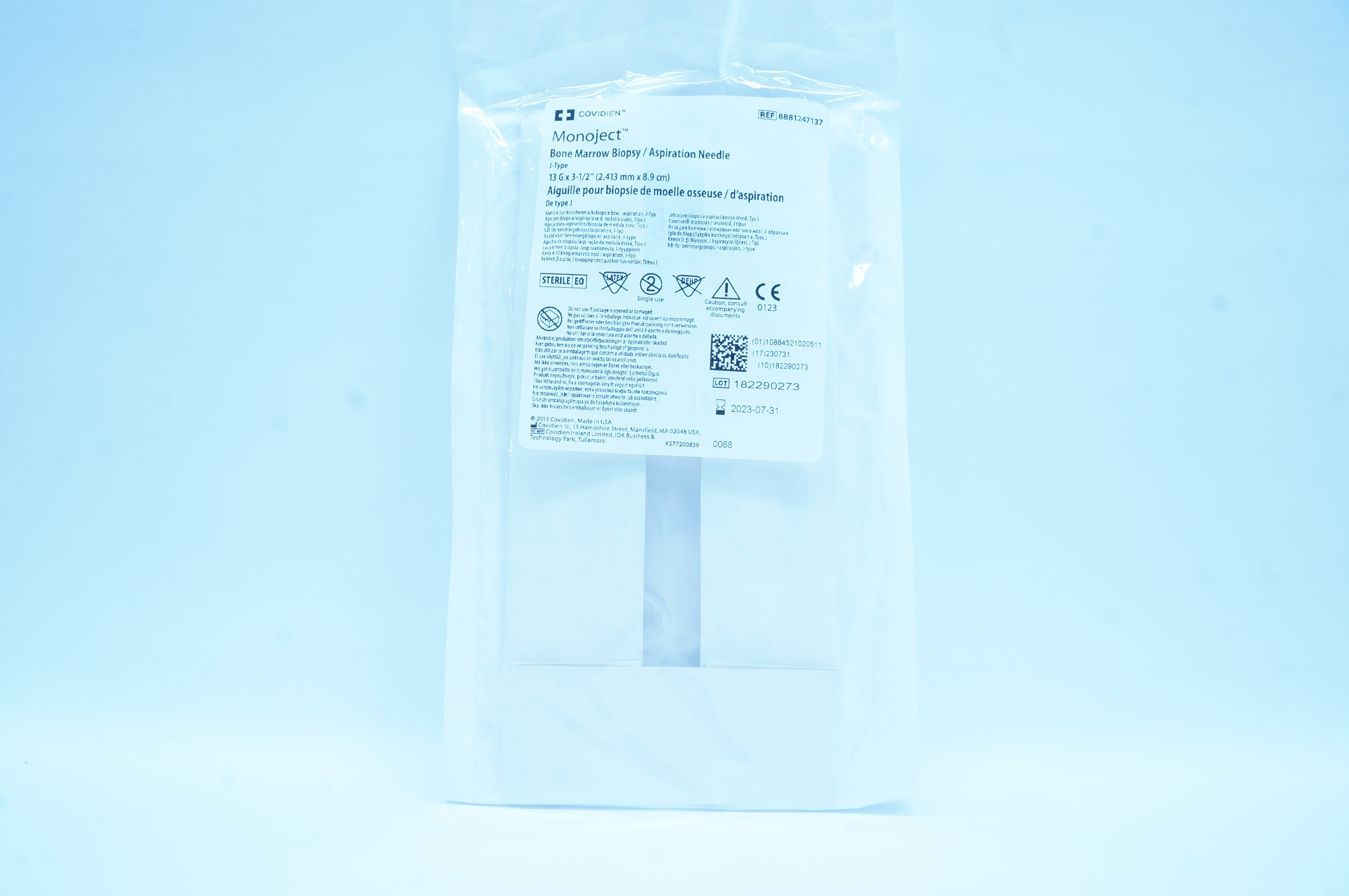 Covidien 8881247137 Monoject Bone Marrow Biopsy/Aspiration Ndle 13G x 3-1/2 inch