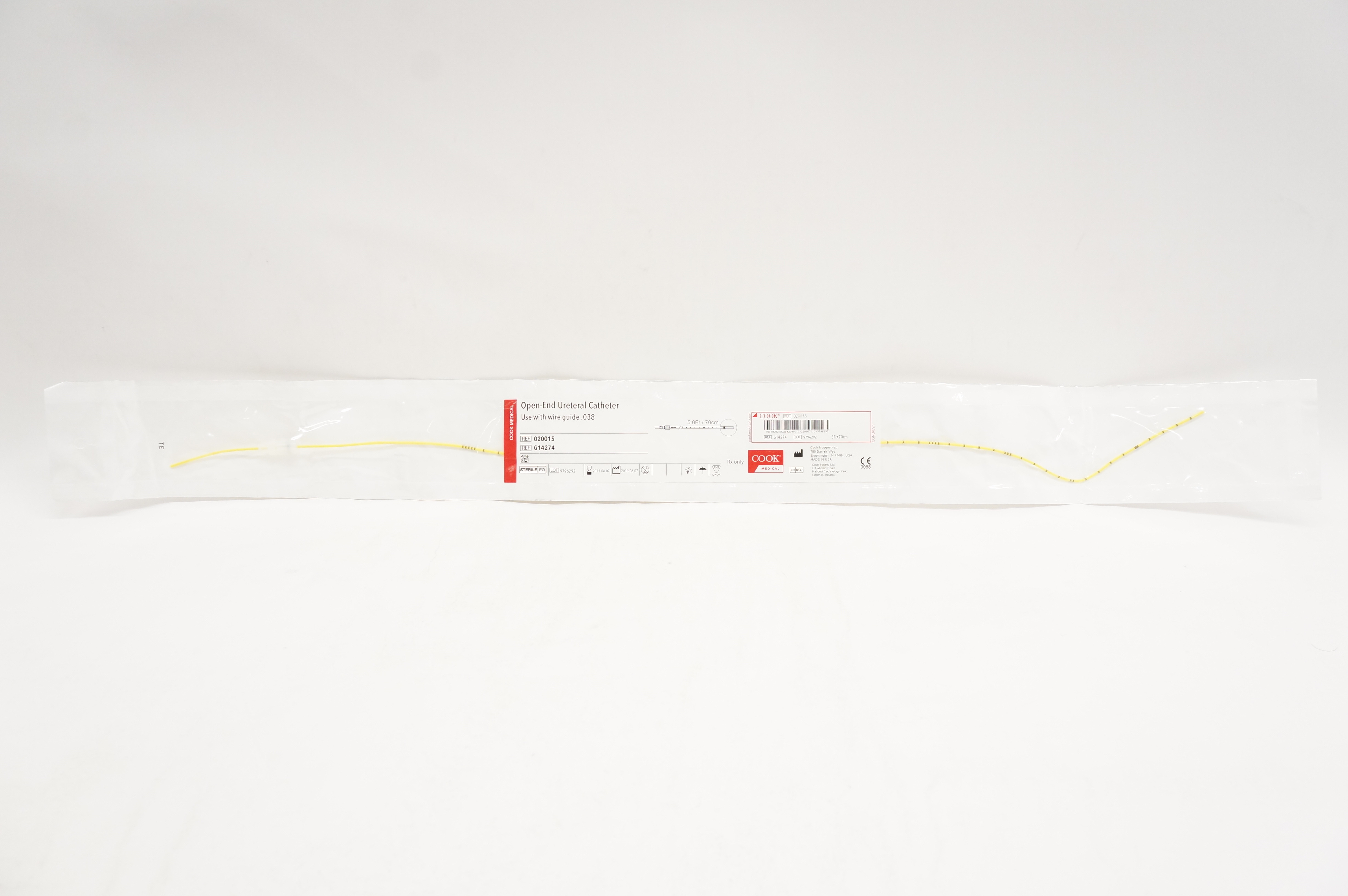 Cook Medical G14274 Open-End Ureteral Cath. 5.0Fr x 70cm