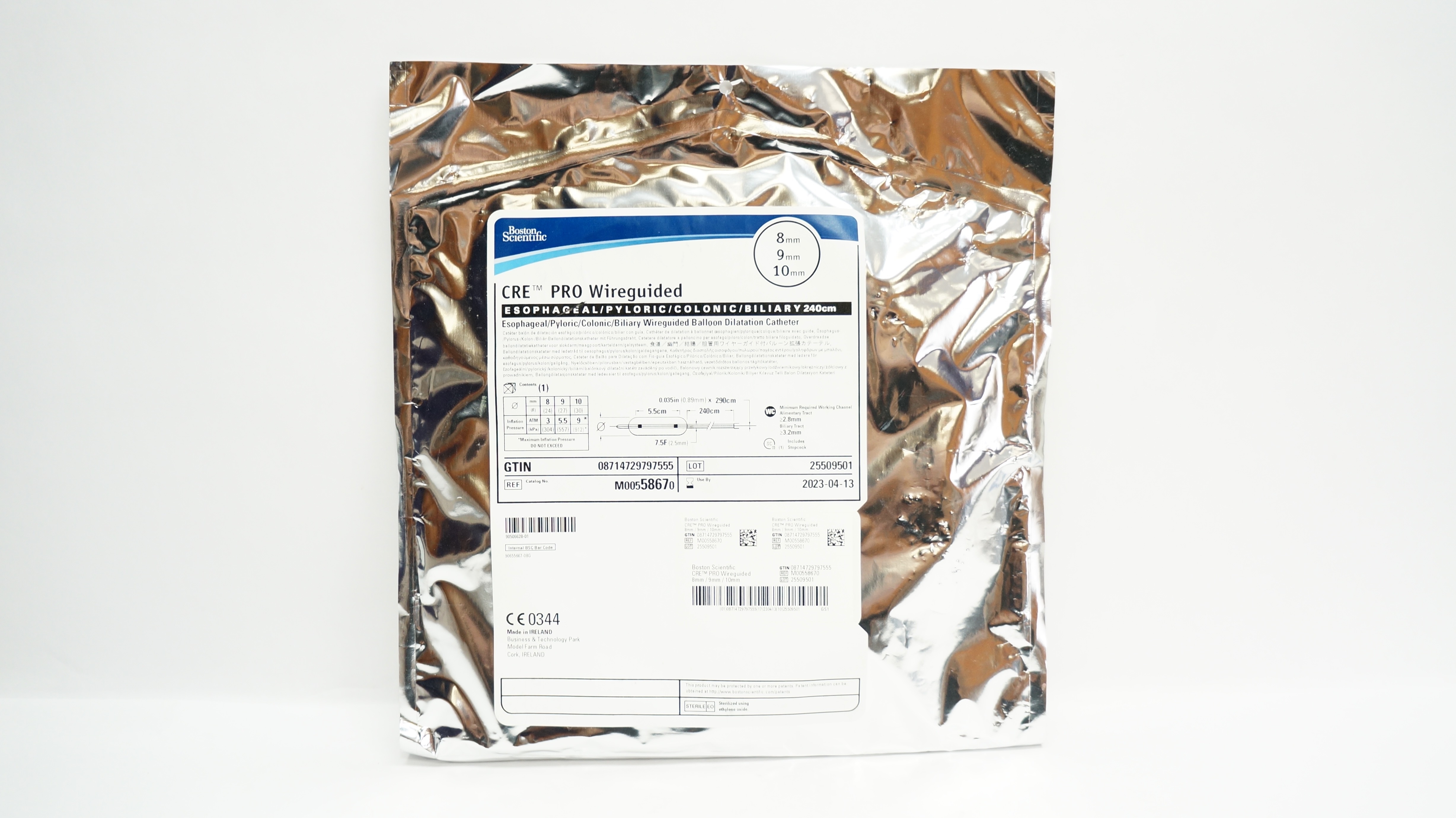 Boston Scientific M00558670 CRE PRO Wireguided Dilitation Cath. 8/9/10mm