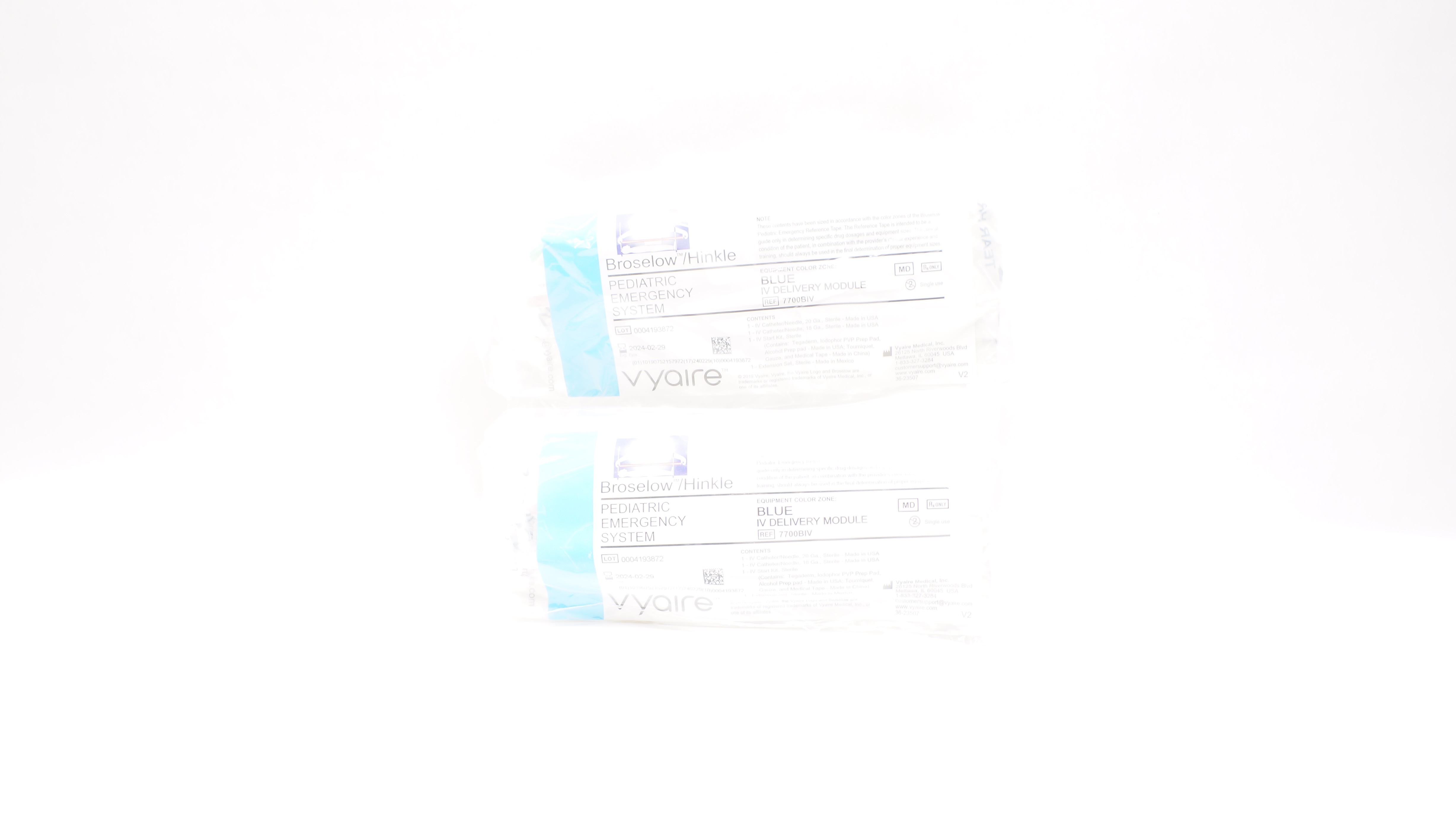 Vyaire 7700BIV Broselow/Hinkle Pediatric Emergency Blue - Pack of 2
