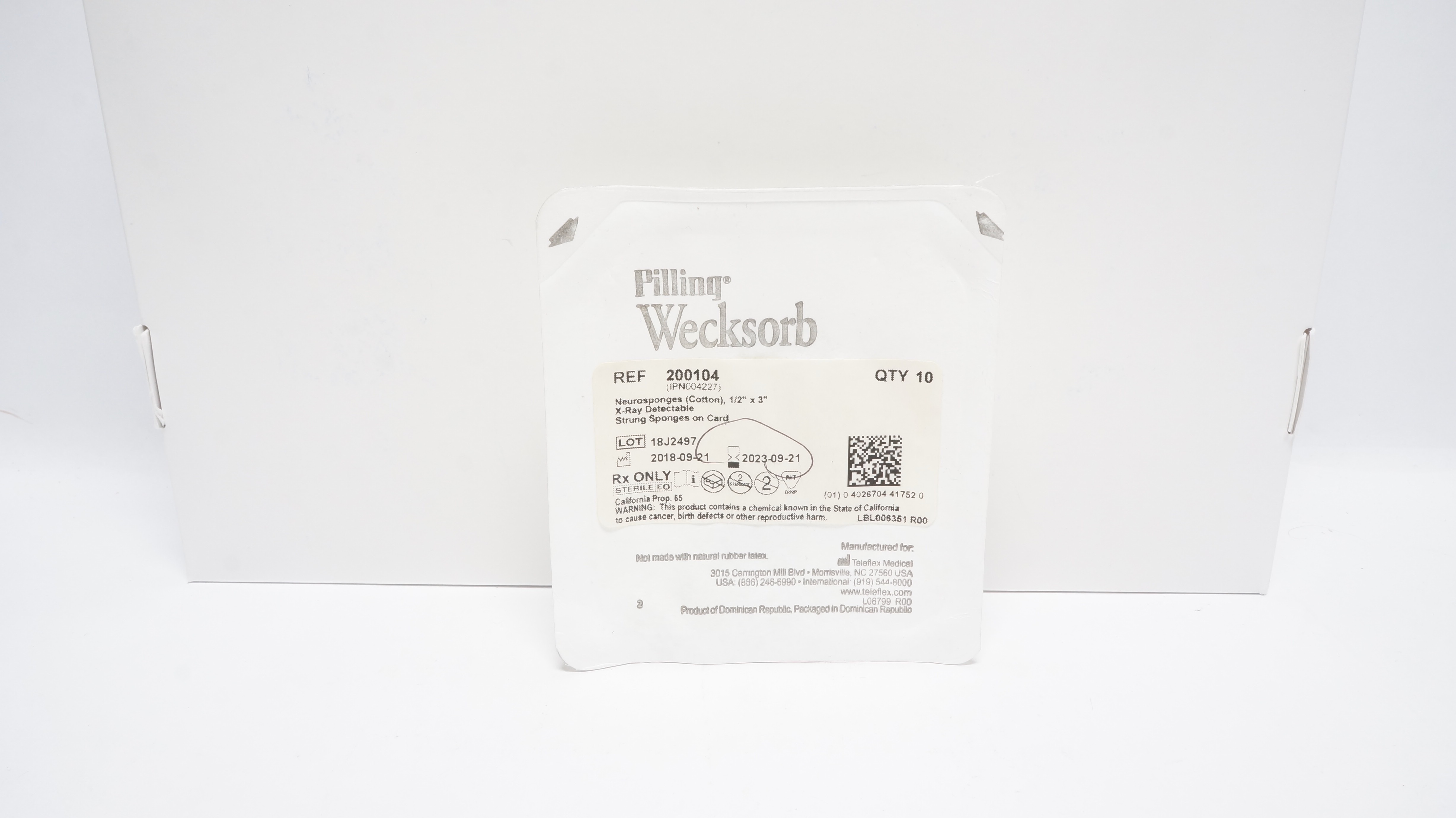 Teleflex 200104 Pilling Wecksorb Neurosponges 1/2inch x 3inch (x) - Packof 10