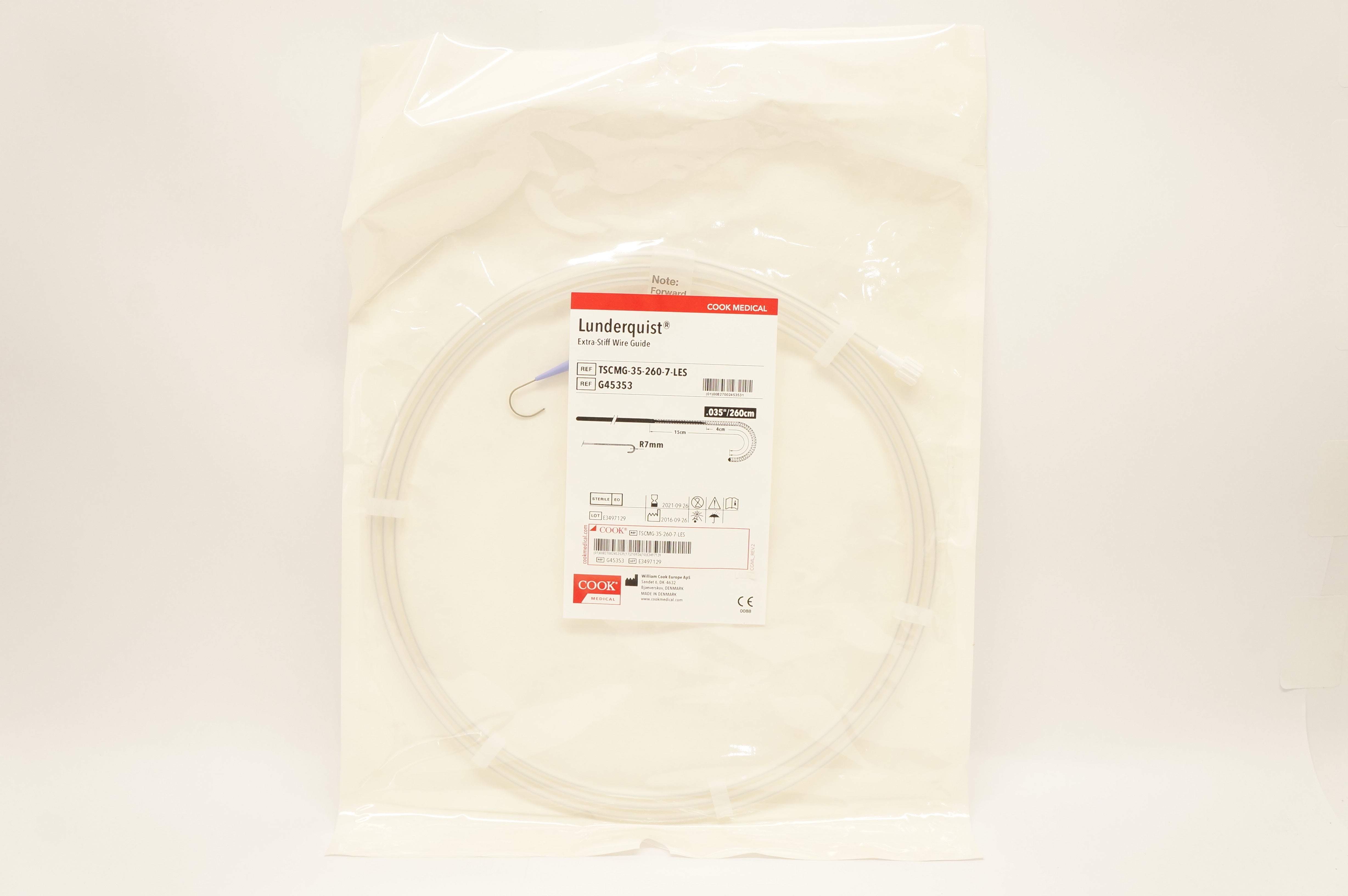 Cook Medical G45353 Lunderquist Extra-Stiff Wire Guide 0.035inch/260cm (x)