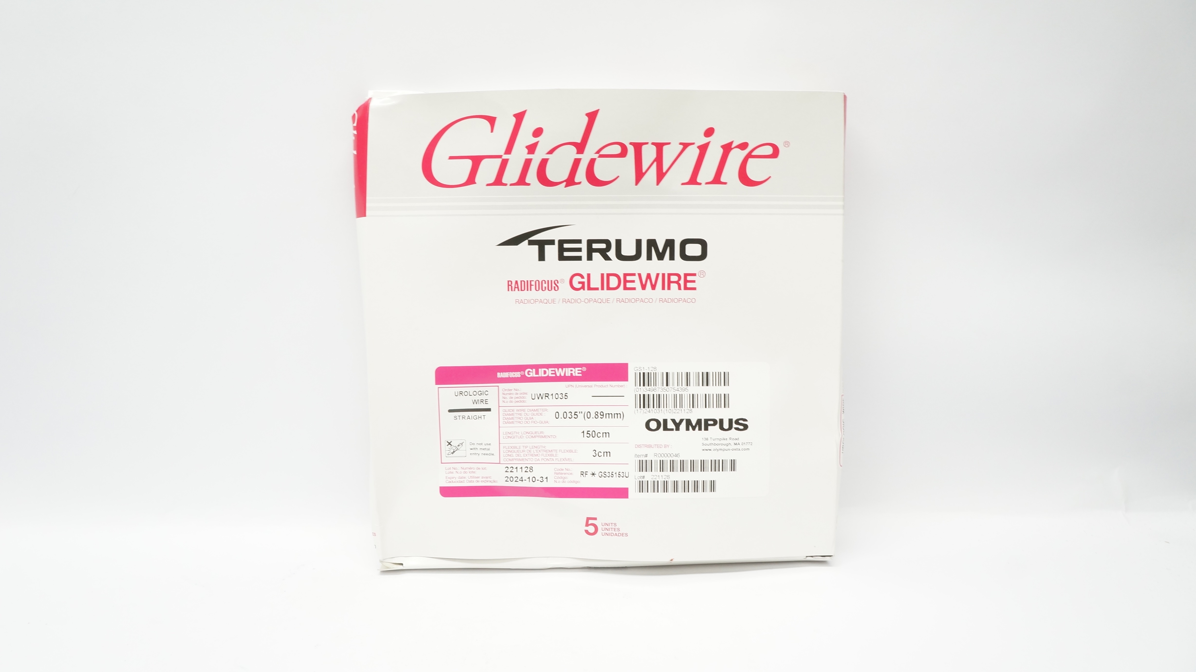 Terumo GS35153U Olympus Radifocus Glidewire Urologic Wire 0.035in - Box of 5 (x)