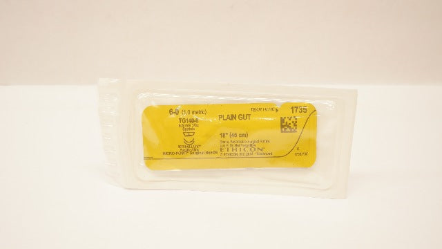 Ethicon 1735 6-0 Plain Gut, TG140-8,  3/8 x 6.5mm Spatula, 18inch (x)