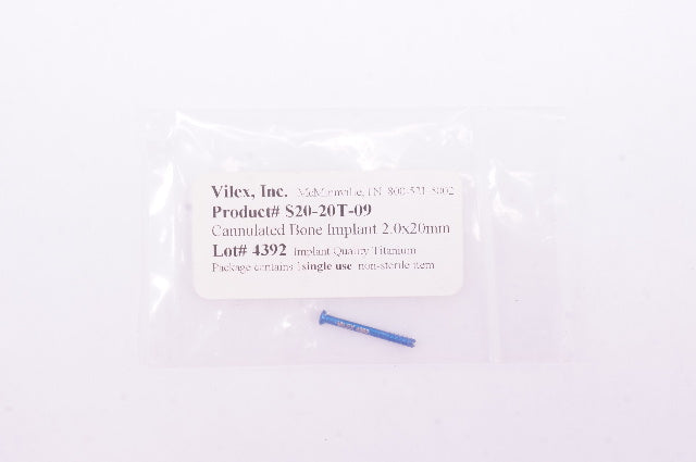 Vilex S20-20T-09 Cannulated Bone Implant 2.0mm x 20mm