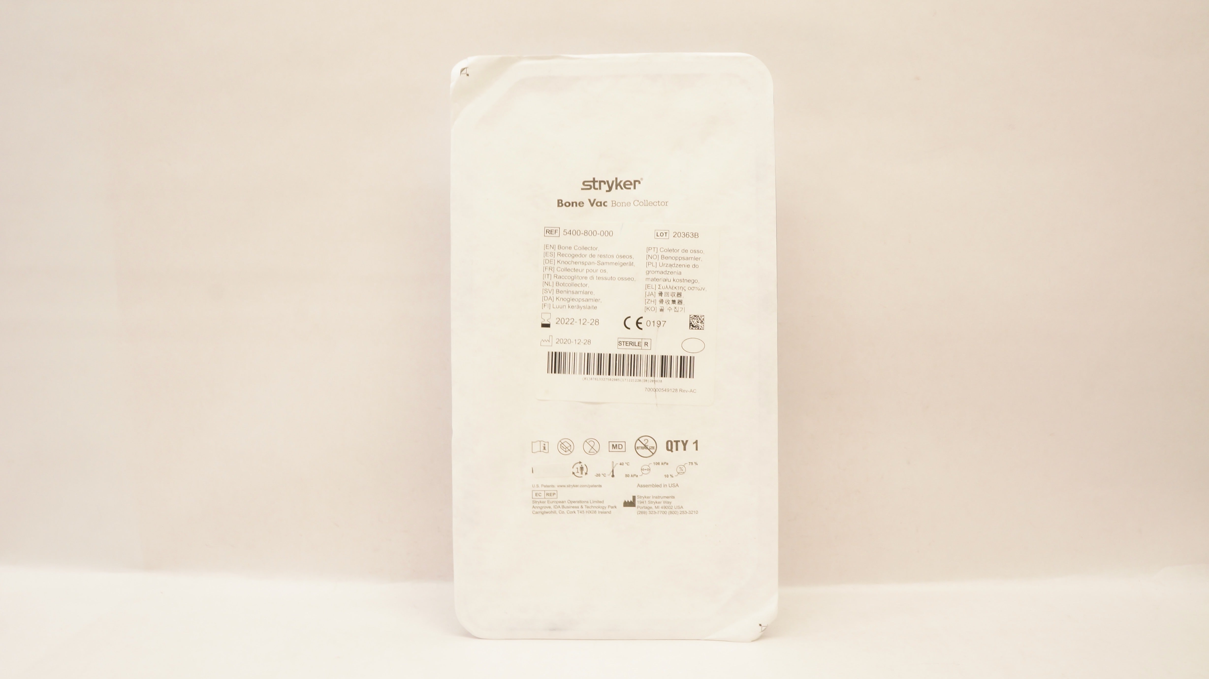 Stryker 5400-800-000 Bone Vac Bone Collector (x)