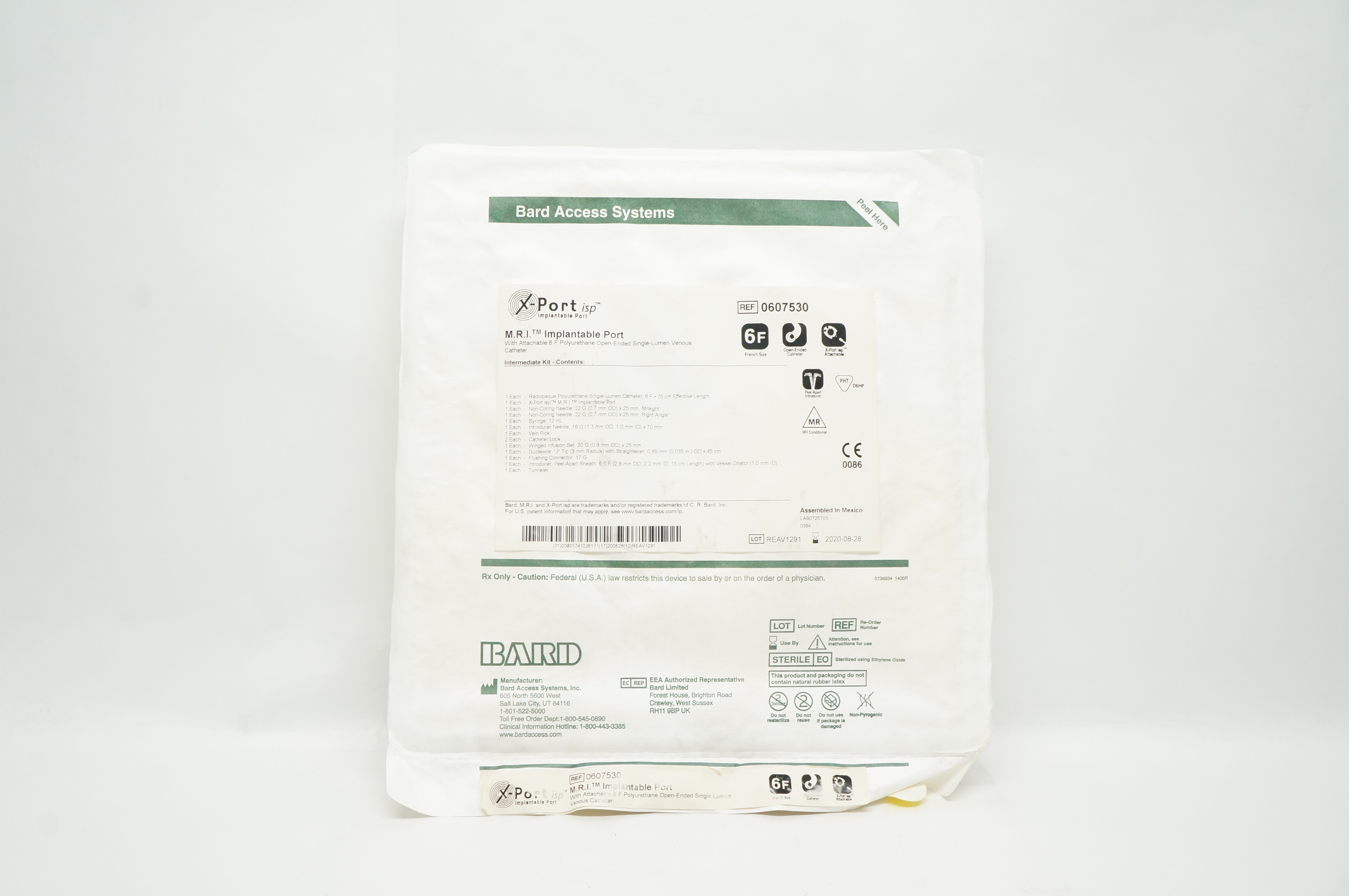 Bard 0607530 X-Port isp M.R.I. Implantale Port w/Attachable 6F Venous Cath. (x)