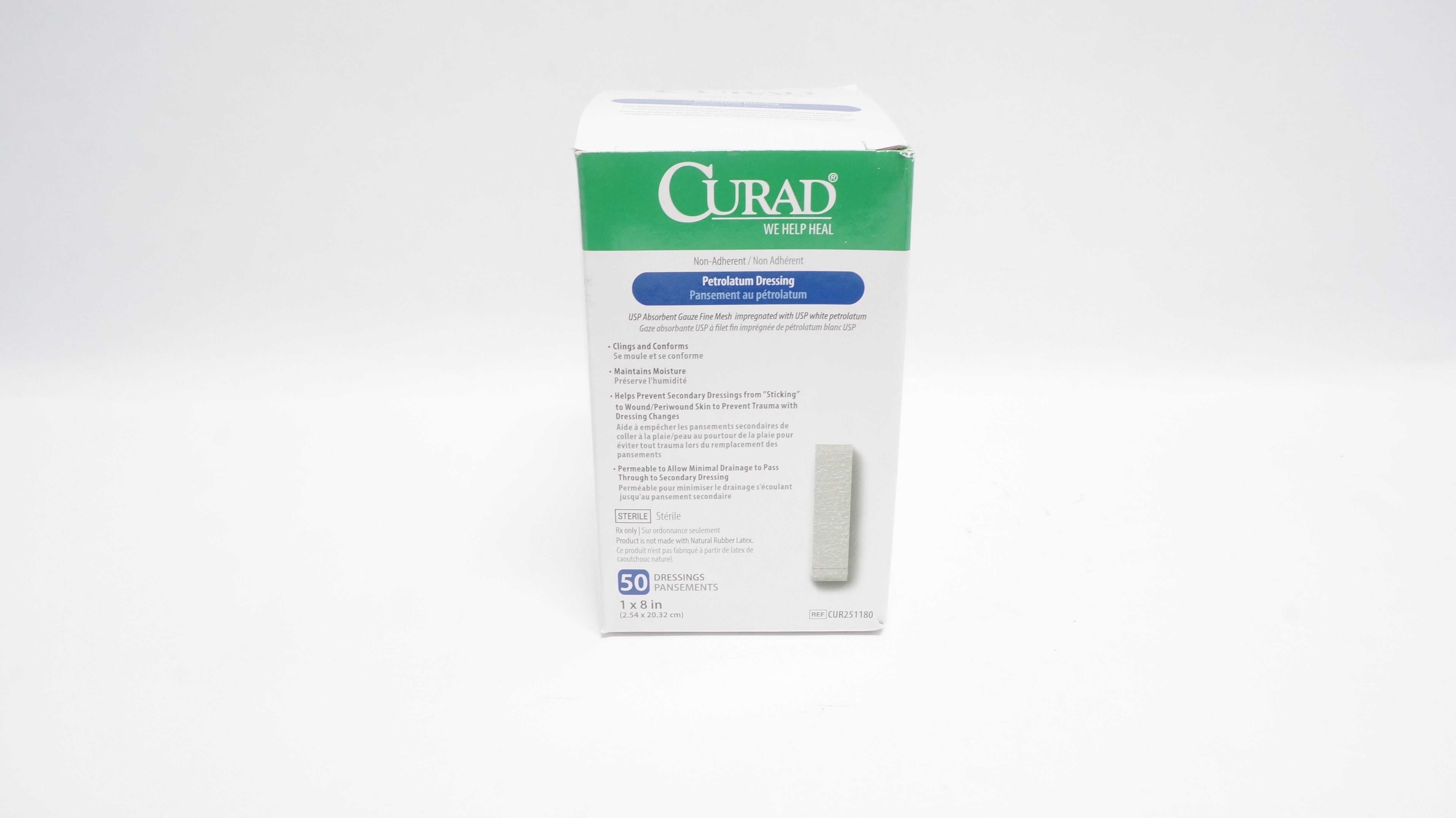 Curad CUR251180 Petrolatum Dressing 1 x 8 inch (x) - Box of 18