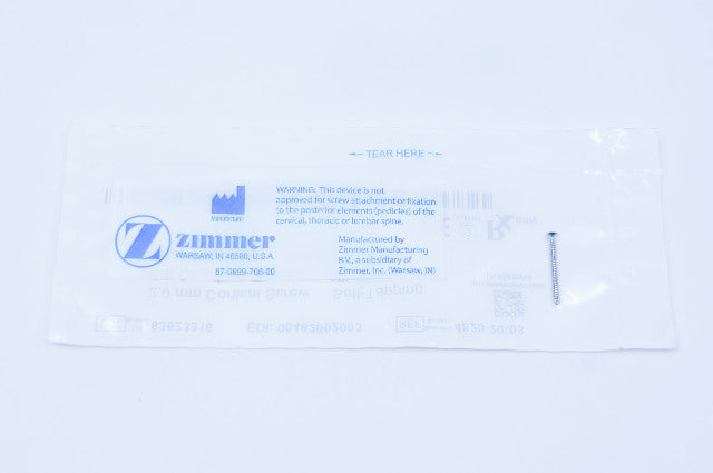Zimmer 4820-20-03 Cortex Screw 2.0mm x 20mm