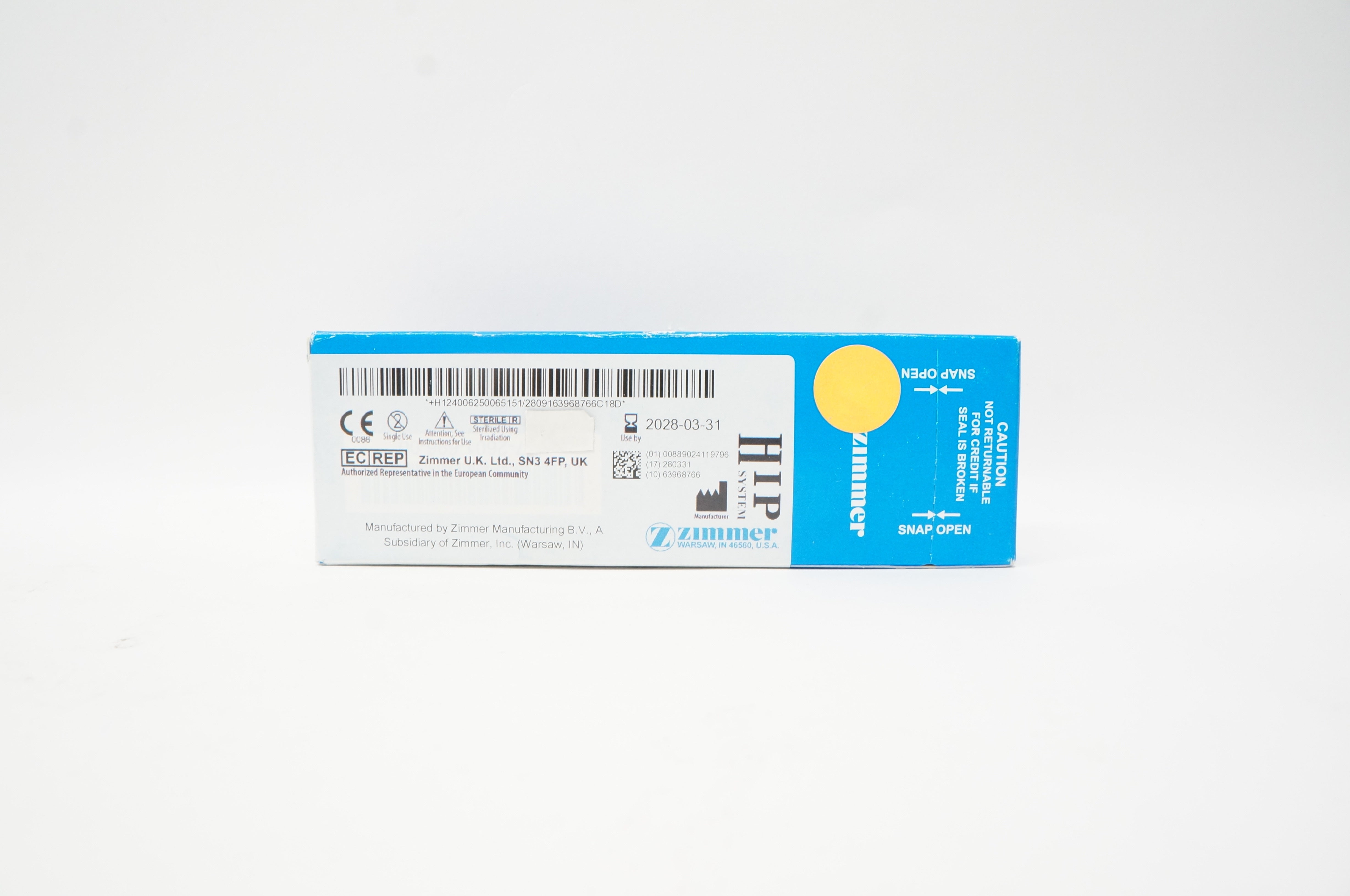 Zimmer 6250-65-15 Bone Screw Self-Tapping 6.5mm x 15mm