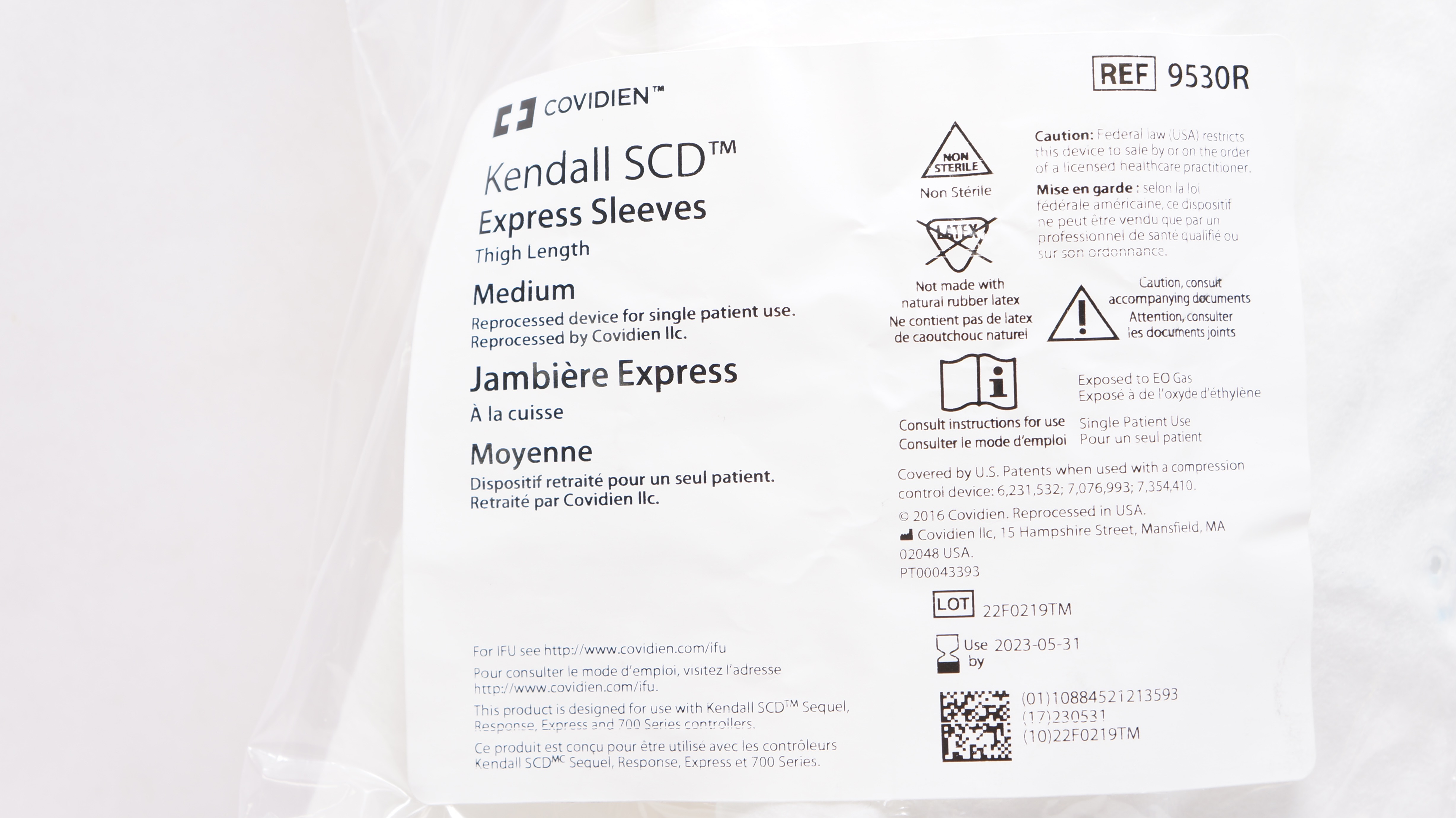 Covidien 9530R Kendall SCD Express Sleeves, Thigh Length, Medium (x)