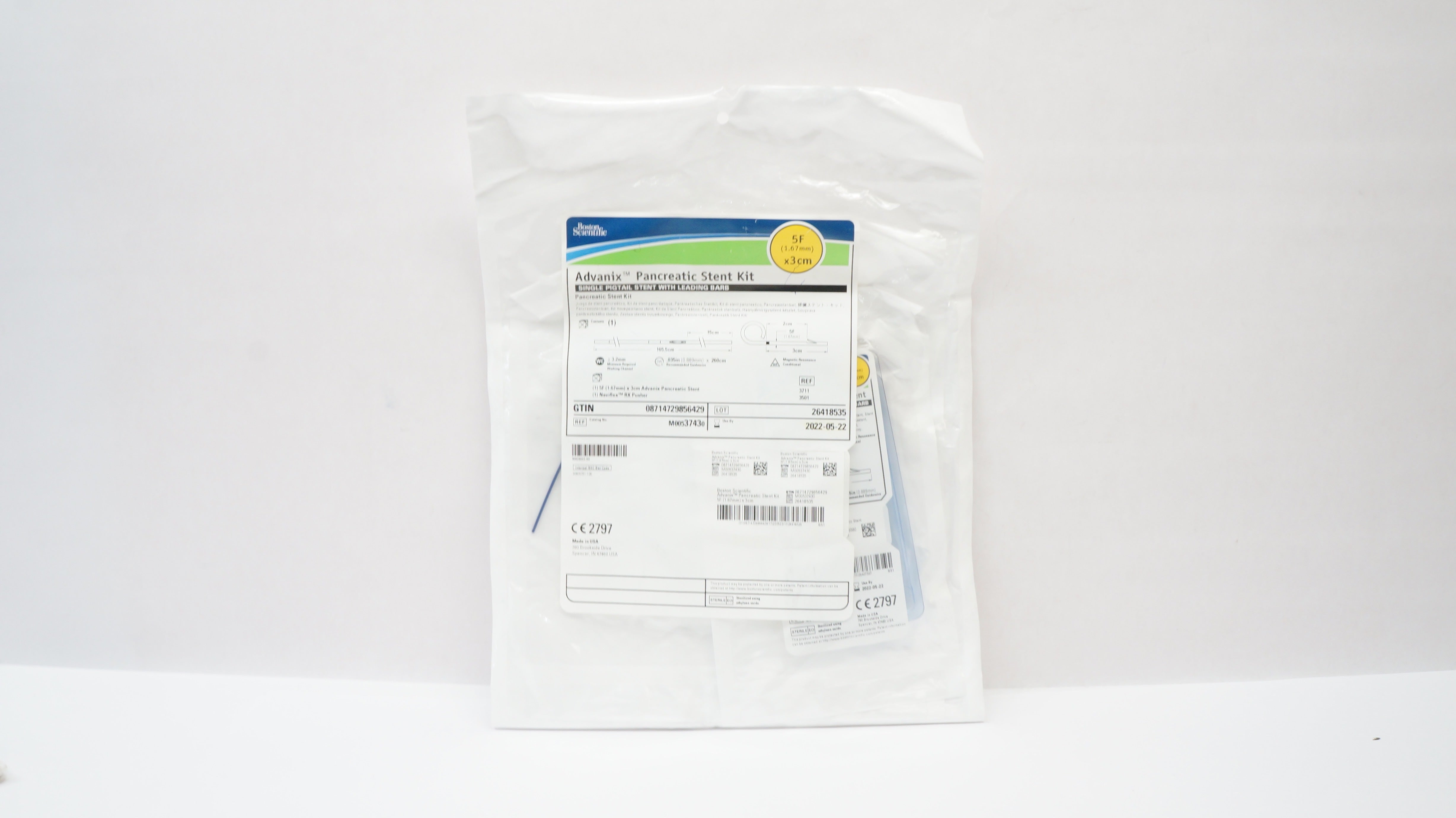 Boston Scientific M00537430 Advanix Pancreatic Stnt Kit 5F x 3cm (x)