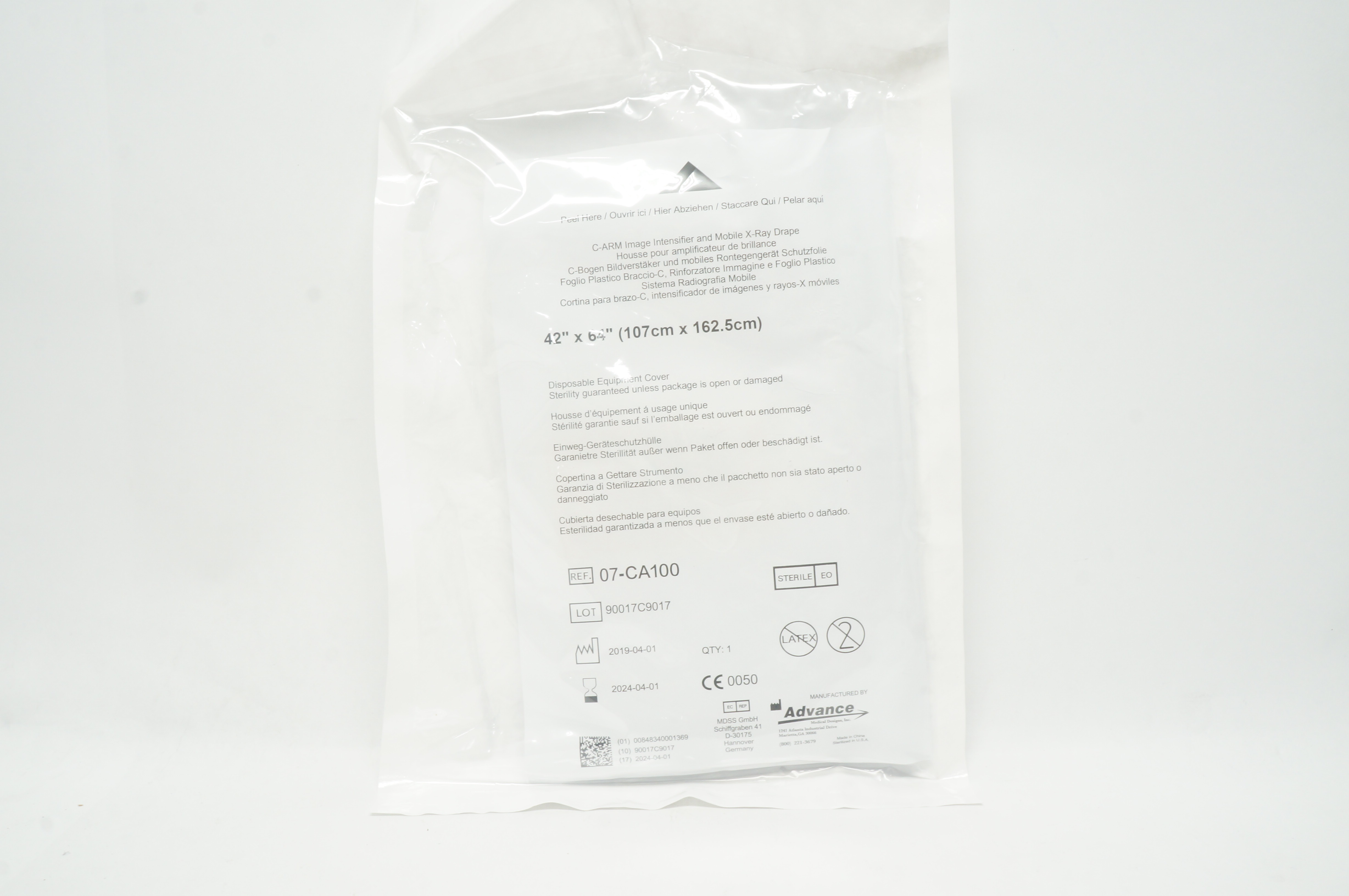 Advance 07-CA100 C-Arm Image Intensifier and Mobile X-Ray Drape 42 x 64 inch