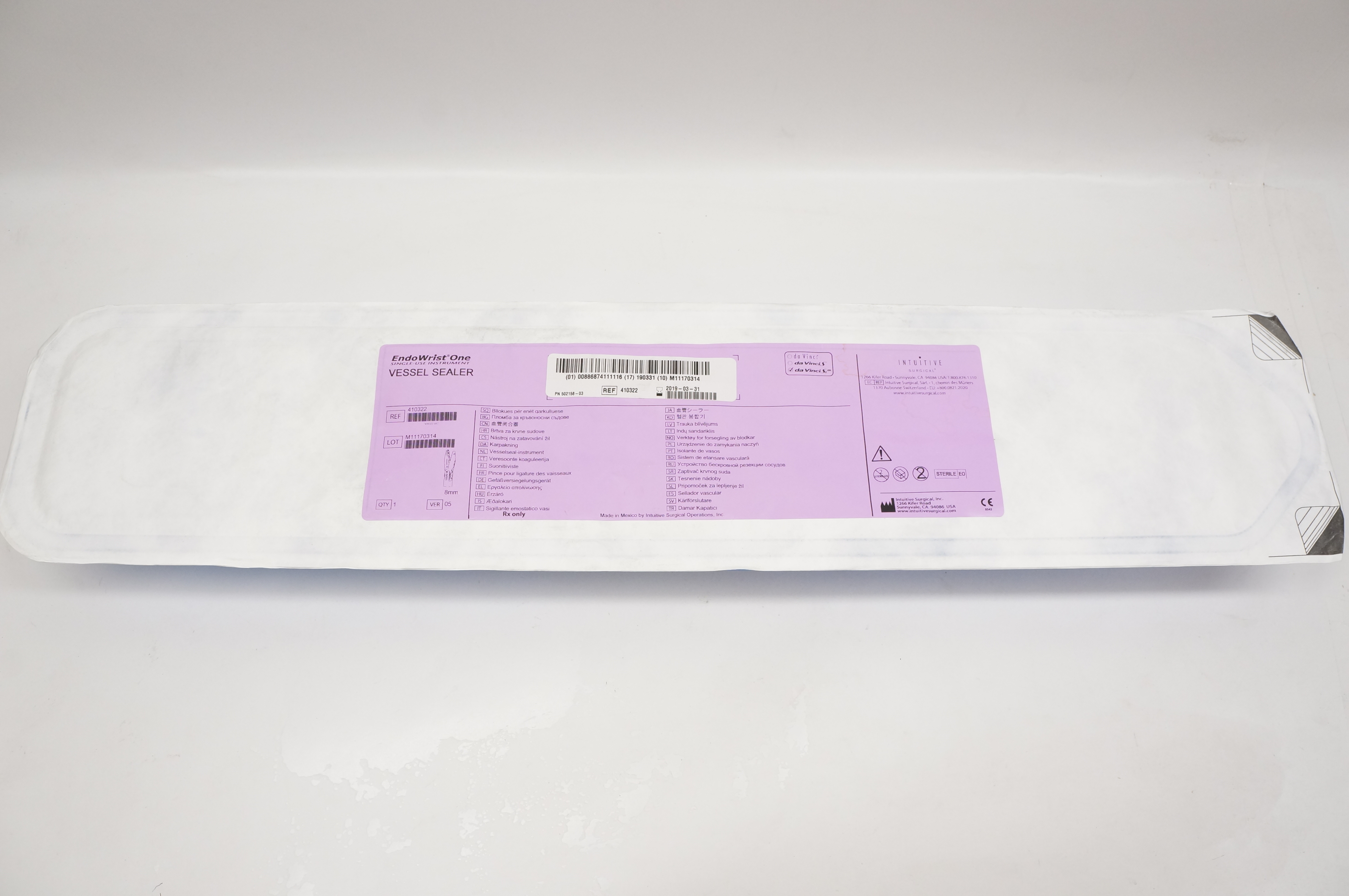 Intuitive 410322 EndoWrist One Vessel Sealer 8mm (x)