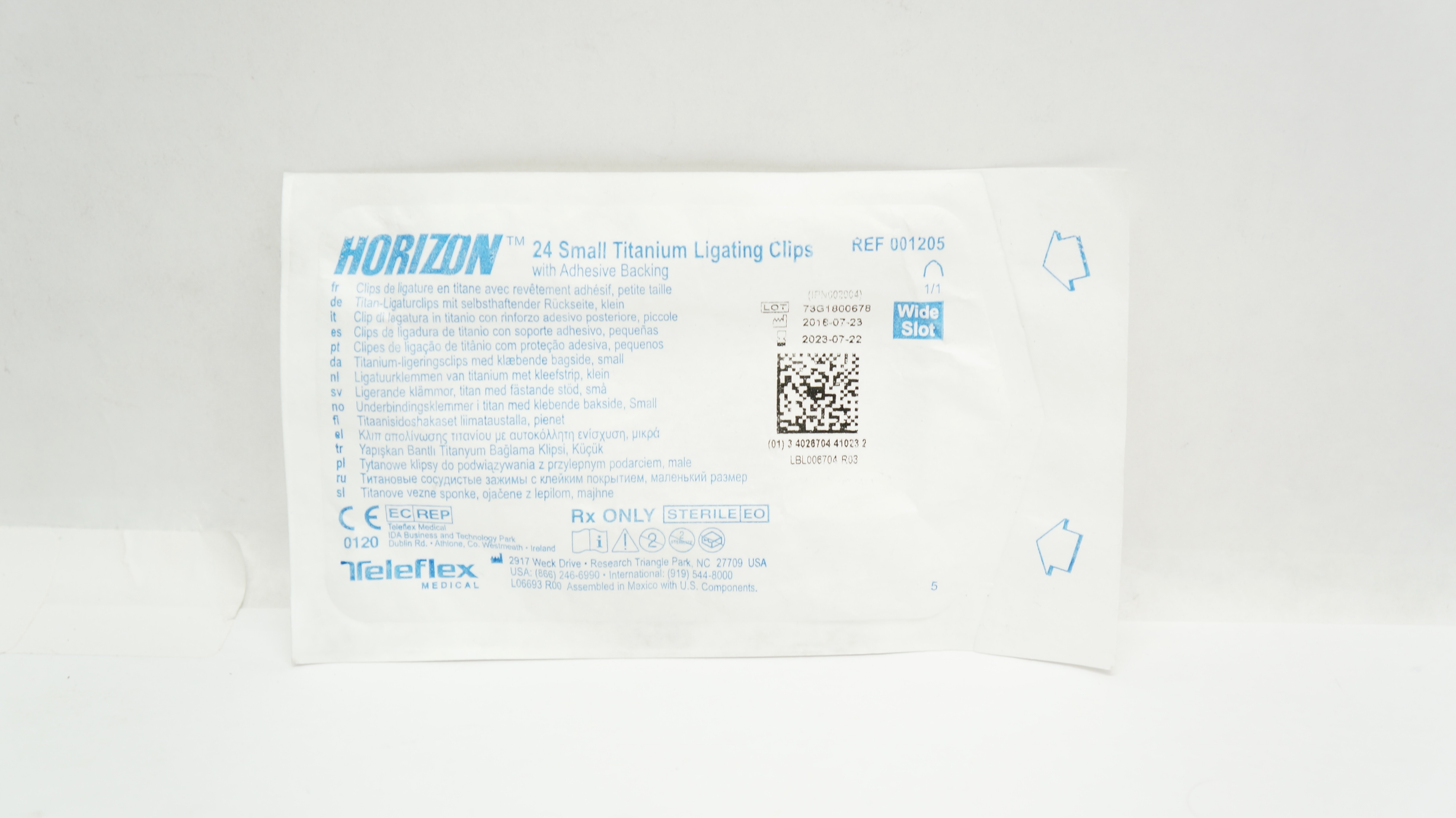 Teleflex 001205 Horizon 24 Small Titanium Ligating Clips with Adhesive Backing (x)