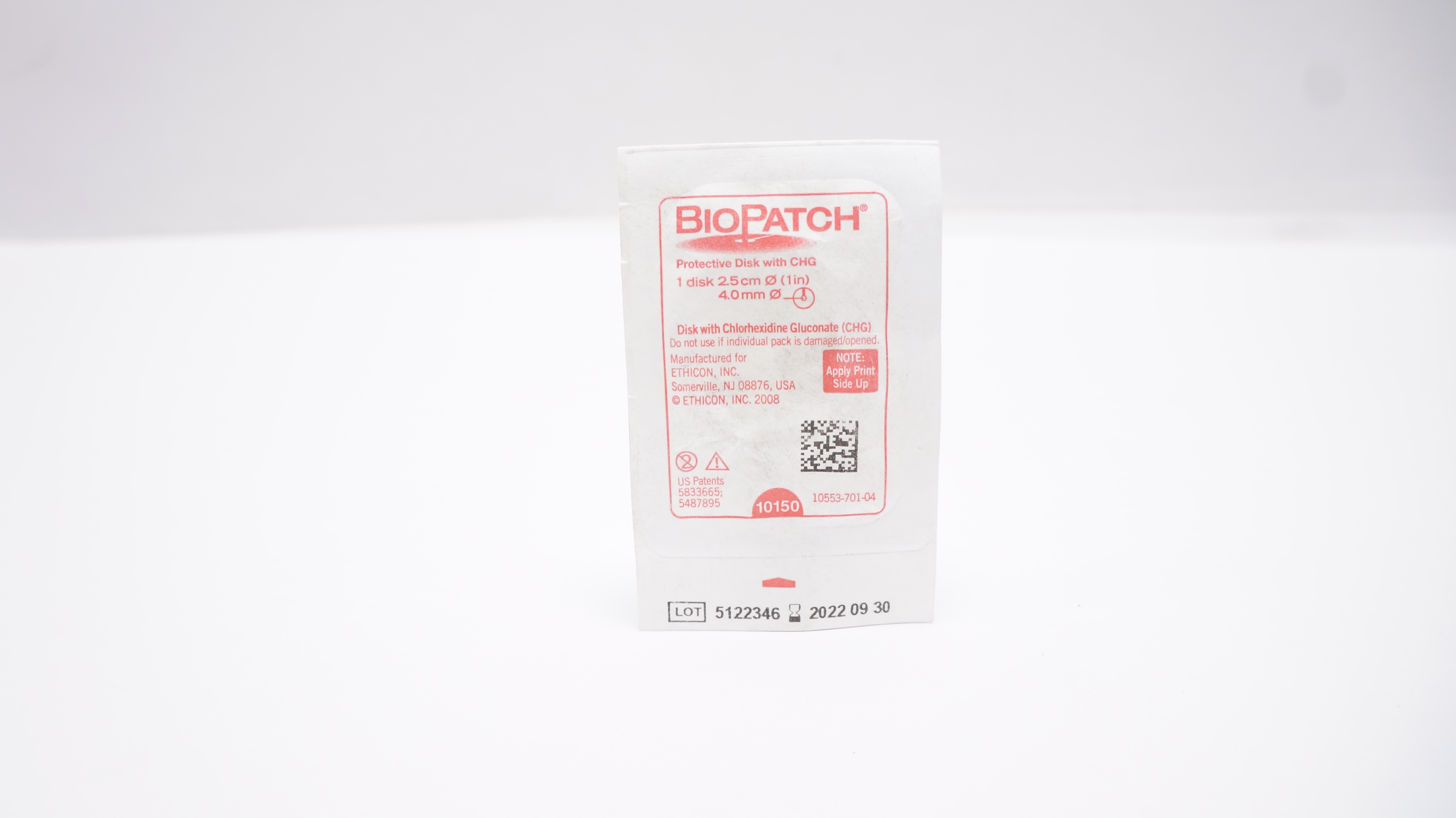 Ethicon 10150 BioPatch Protective Disk with CHG 1inch x 4.0mm (x)
