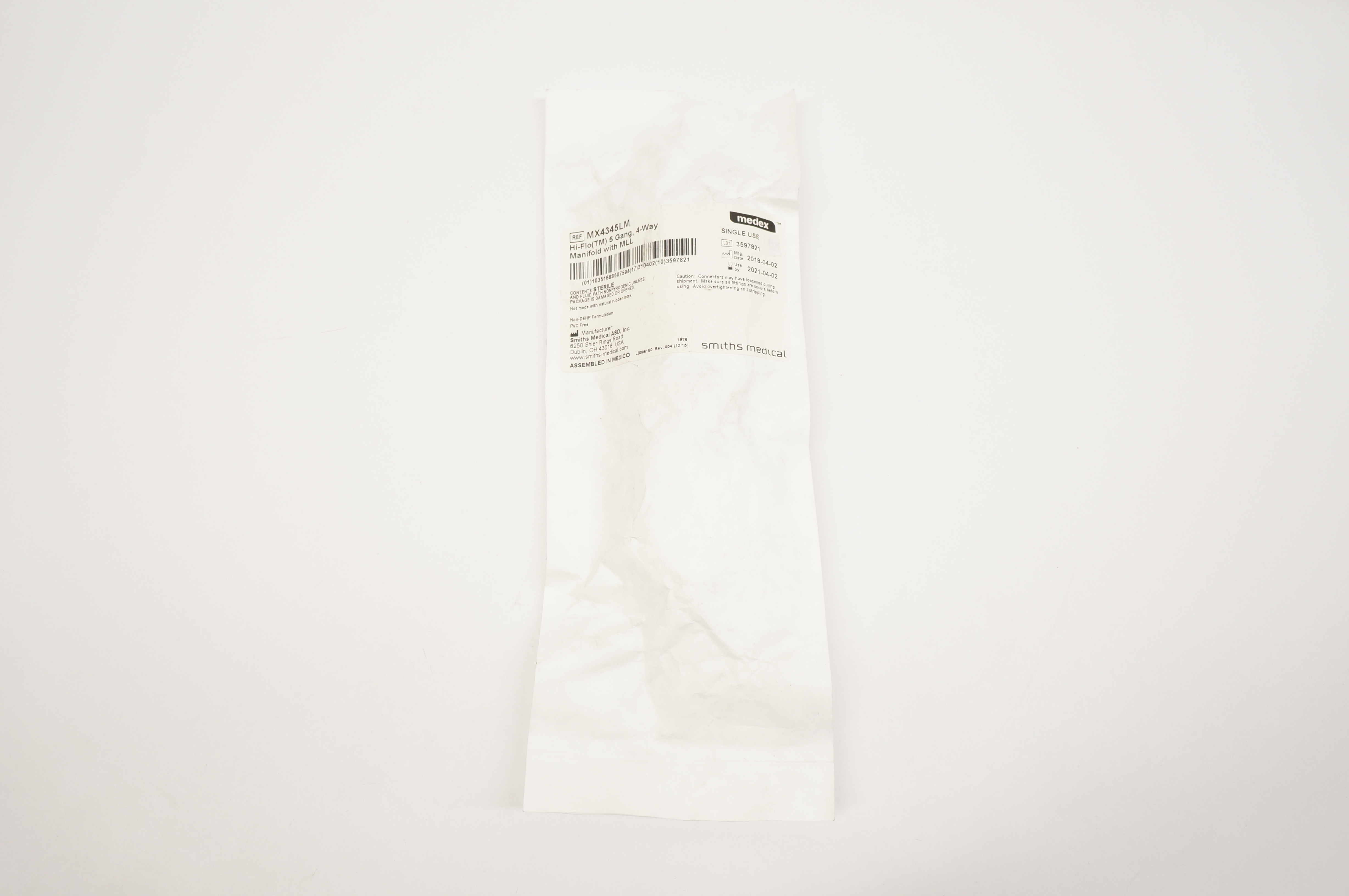Smiths Medical MX4345LM Medex Hi-Flo 5 Gang, 4 Way Manifold With Mll (x)