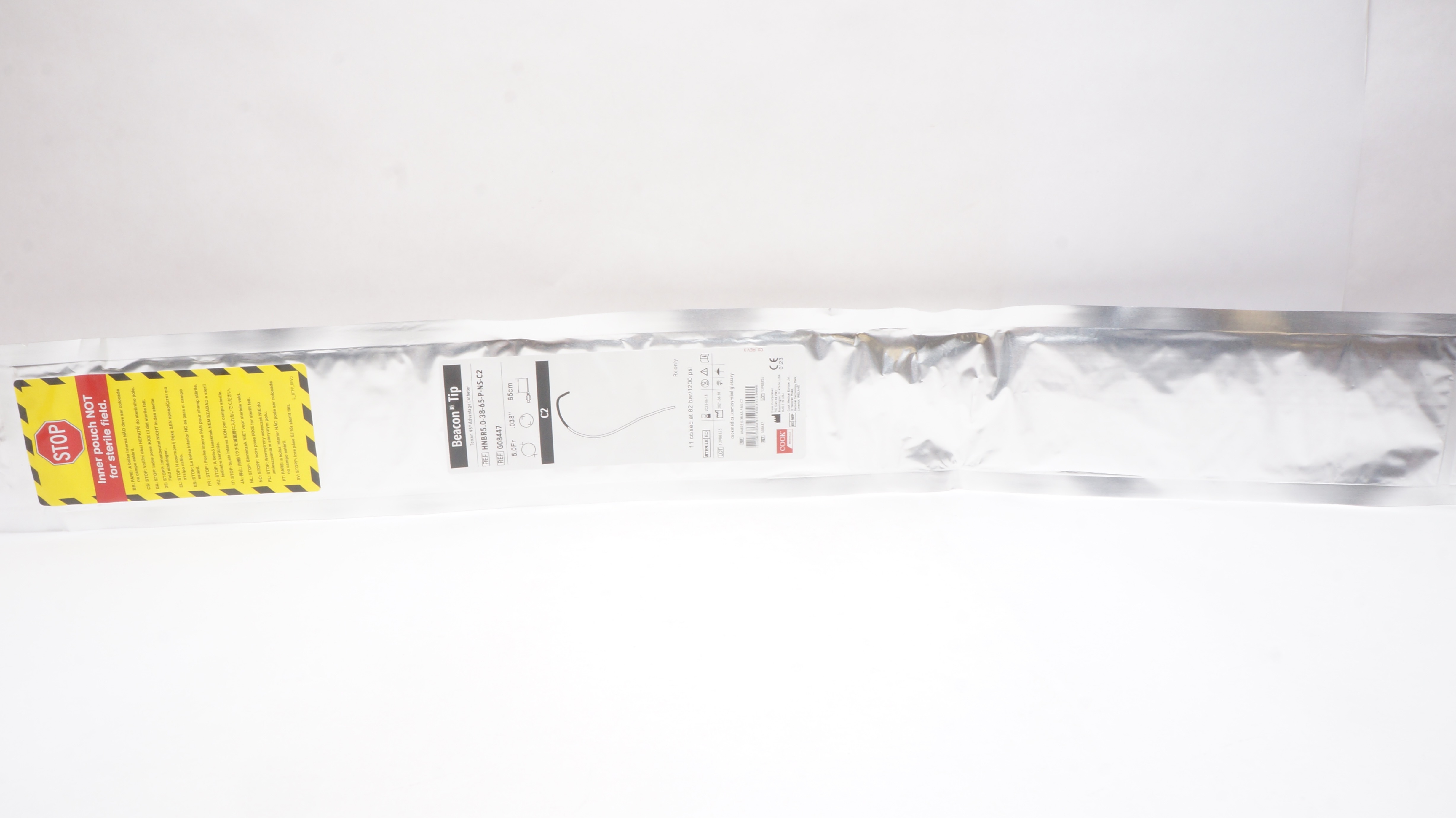 Cook Medical G08447 Beacon Tip Torcon NB Advantage Cath. C2 5.0Fr. x 65cm (x)