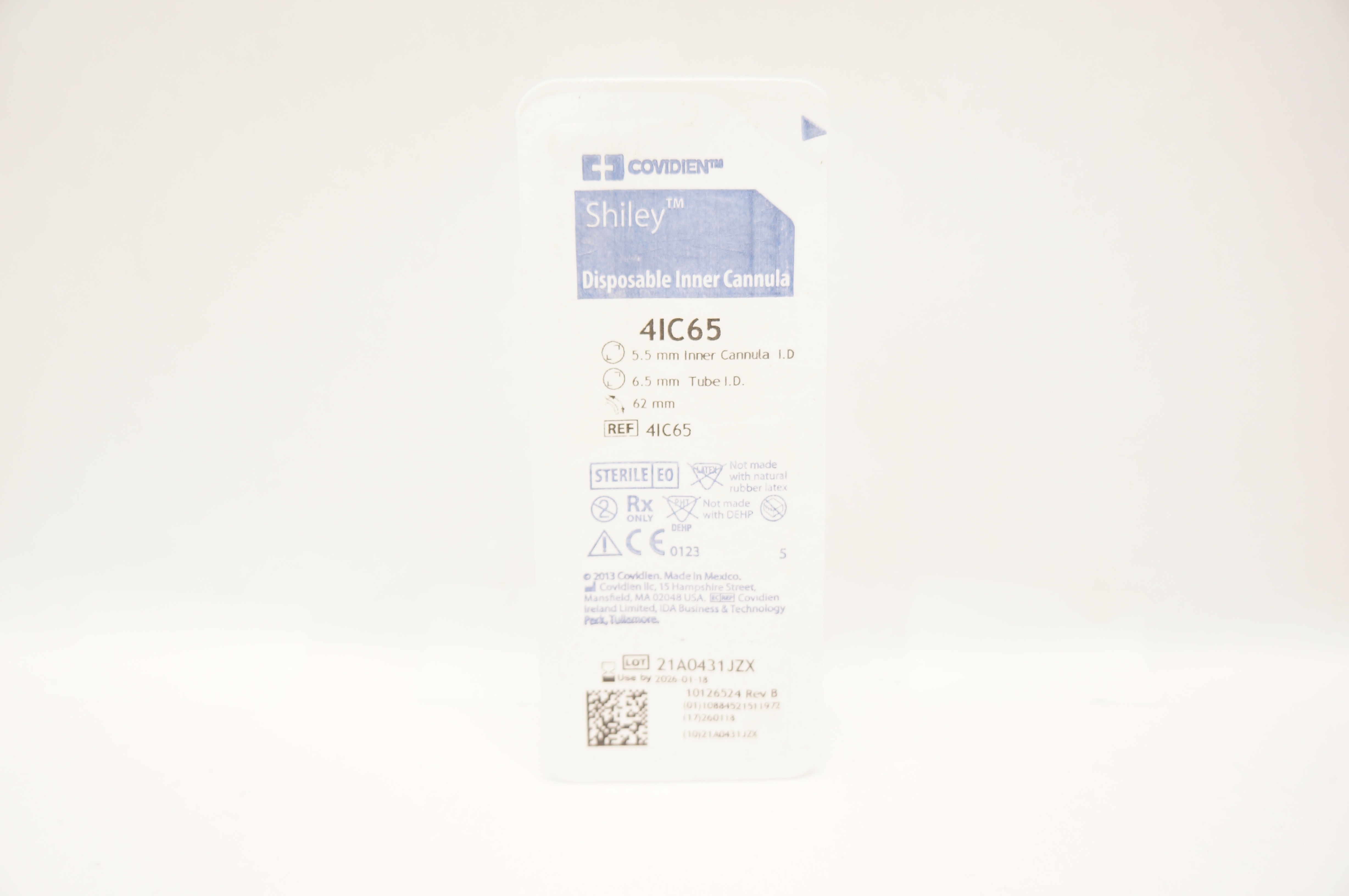 Covidien 4IC65 Shiley Disposable Inner Cannula 5.5mm ID x 6.5mm Tube ID x 62mm