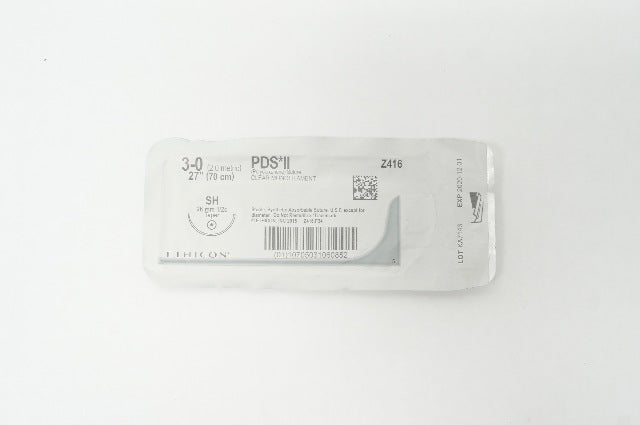 Ethicon Z416 3-0 PDS II Polydioxanone Stre SH, 26mm 1/2c Taper, 27inch (x)