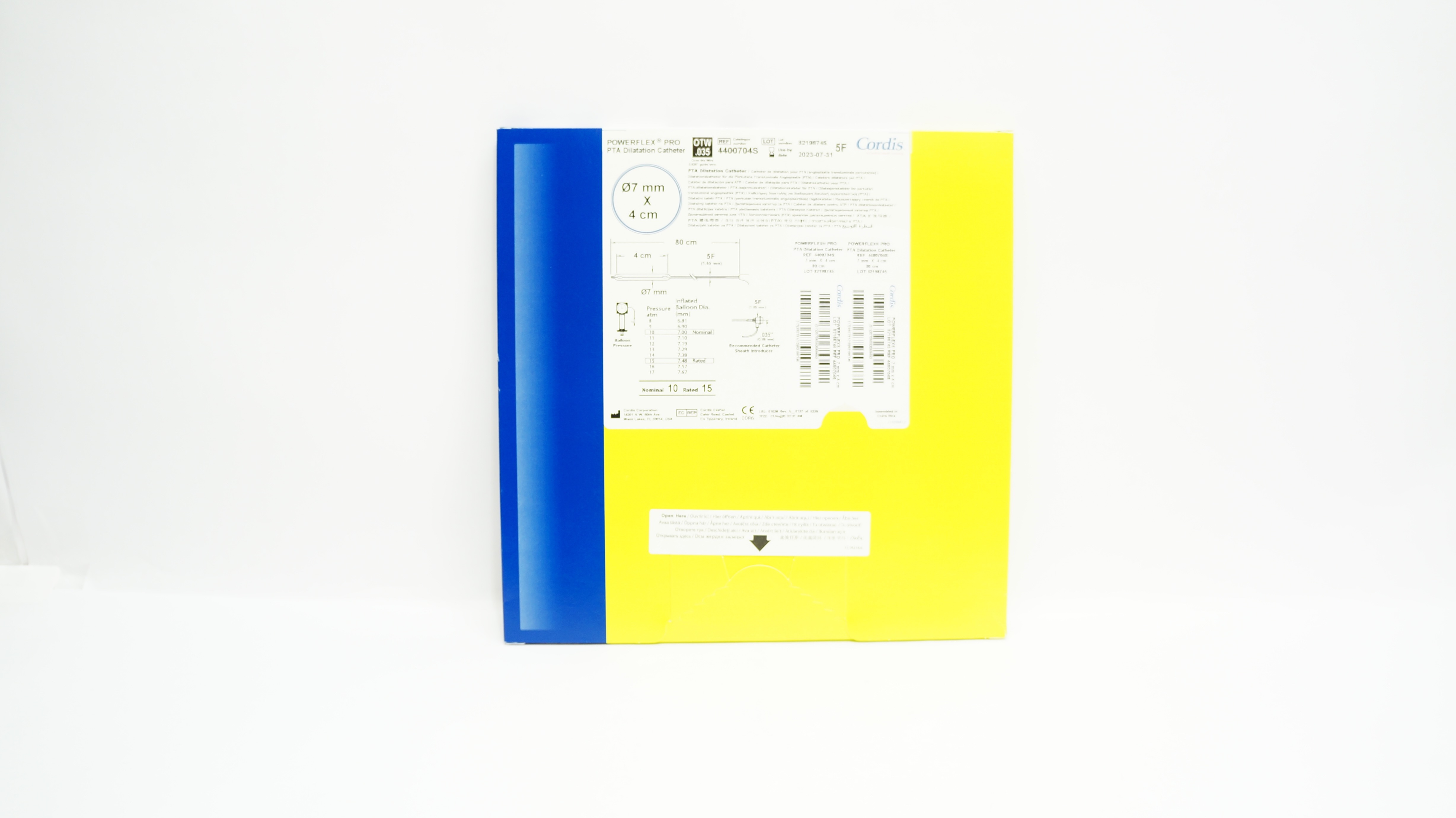 Cordis 4400704S Powerflex Pro PTA Dilatation Cath. 5F,035 x 7mm x 4cm x 80cm (x)