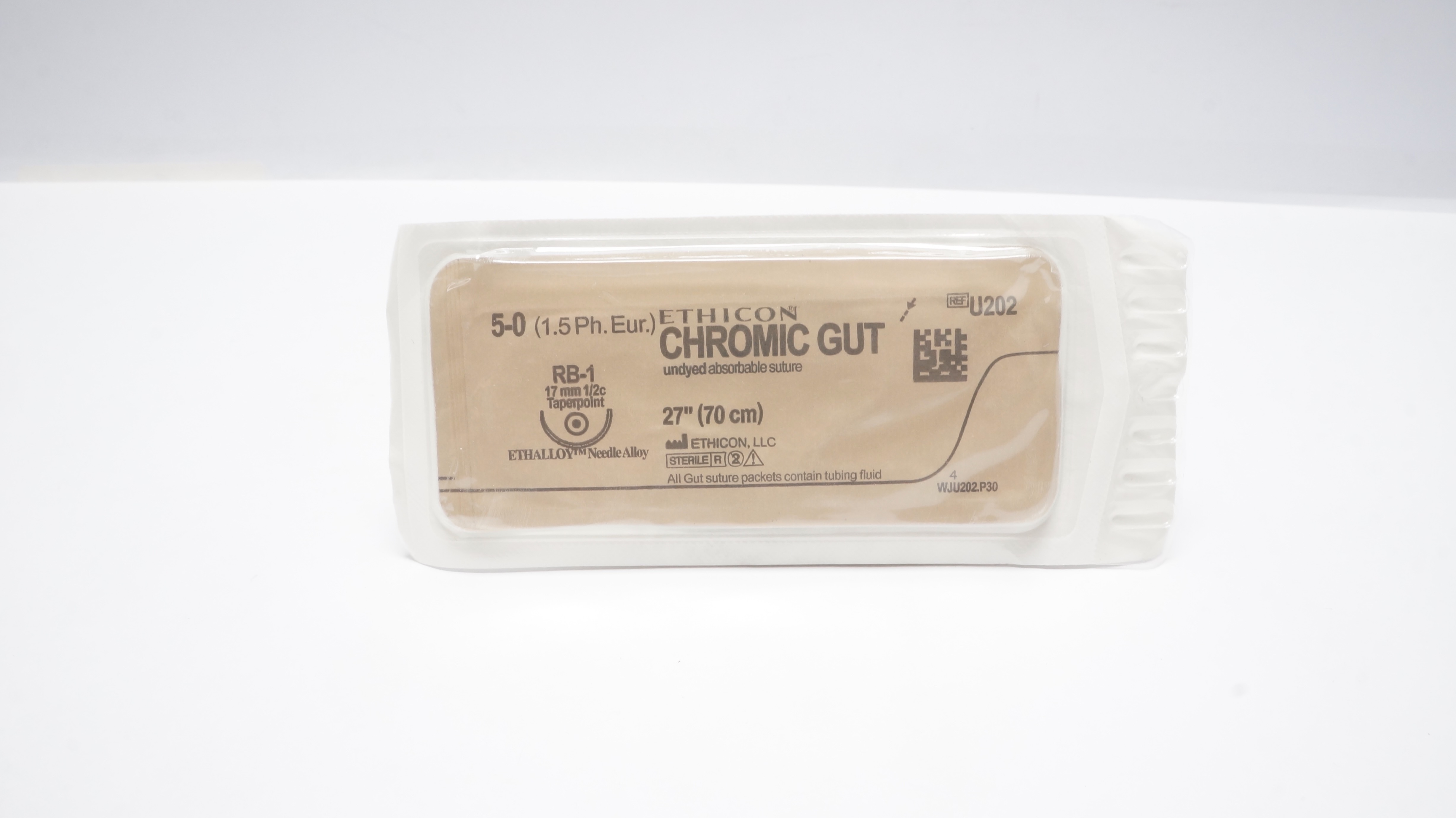 Ethicon U202 5-0 CHROMIC GUT Surgical Stre RB-1 17mm 1/2c Taperpoint 27inch (x)