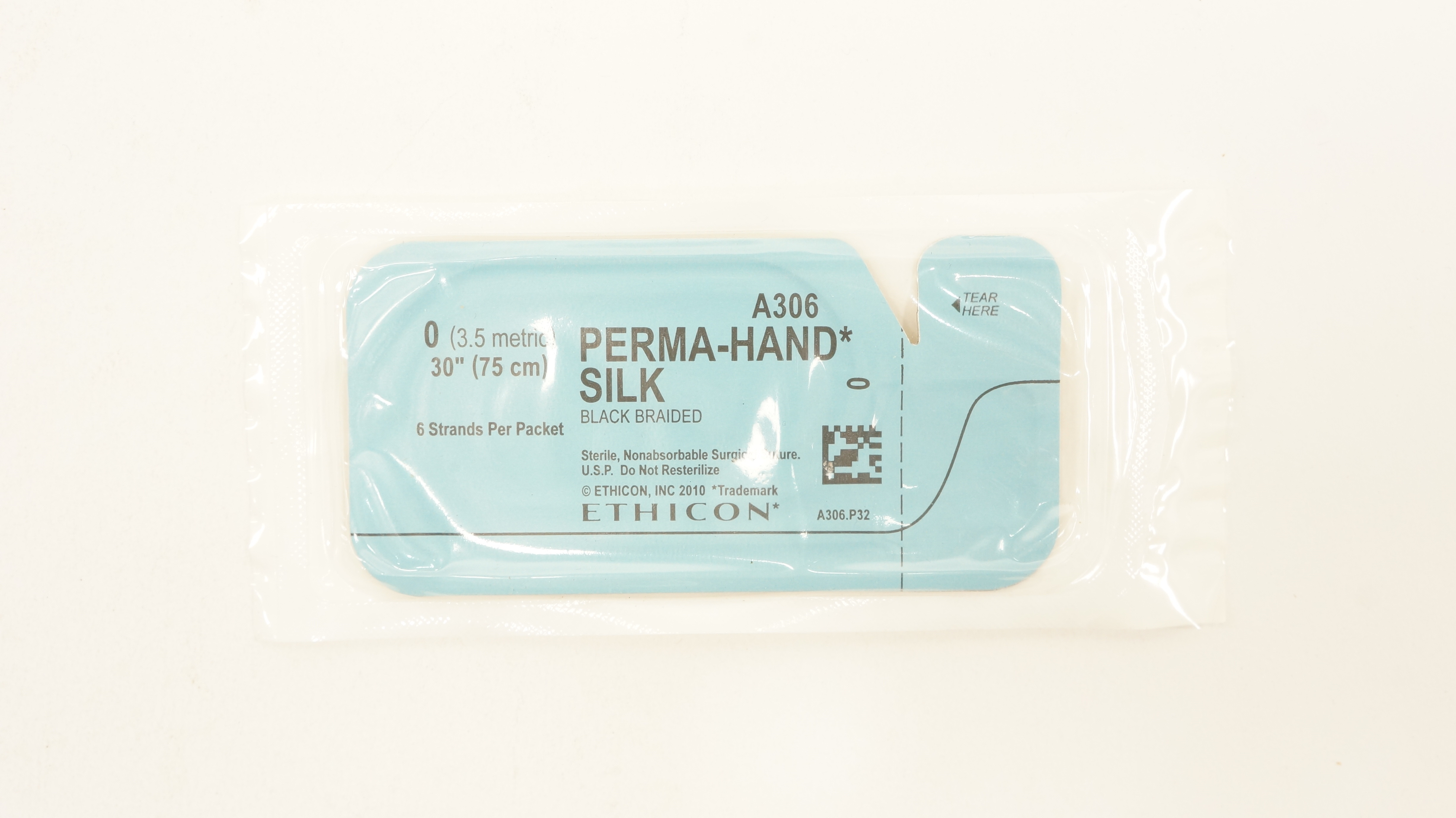 Ethicon A306 0 Perma-Hand Silk Black Braided Stre, 30inch (x)