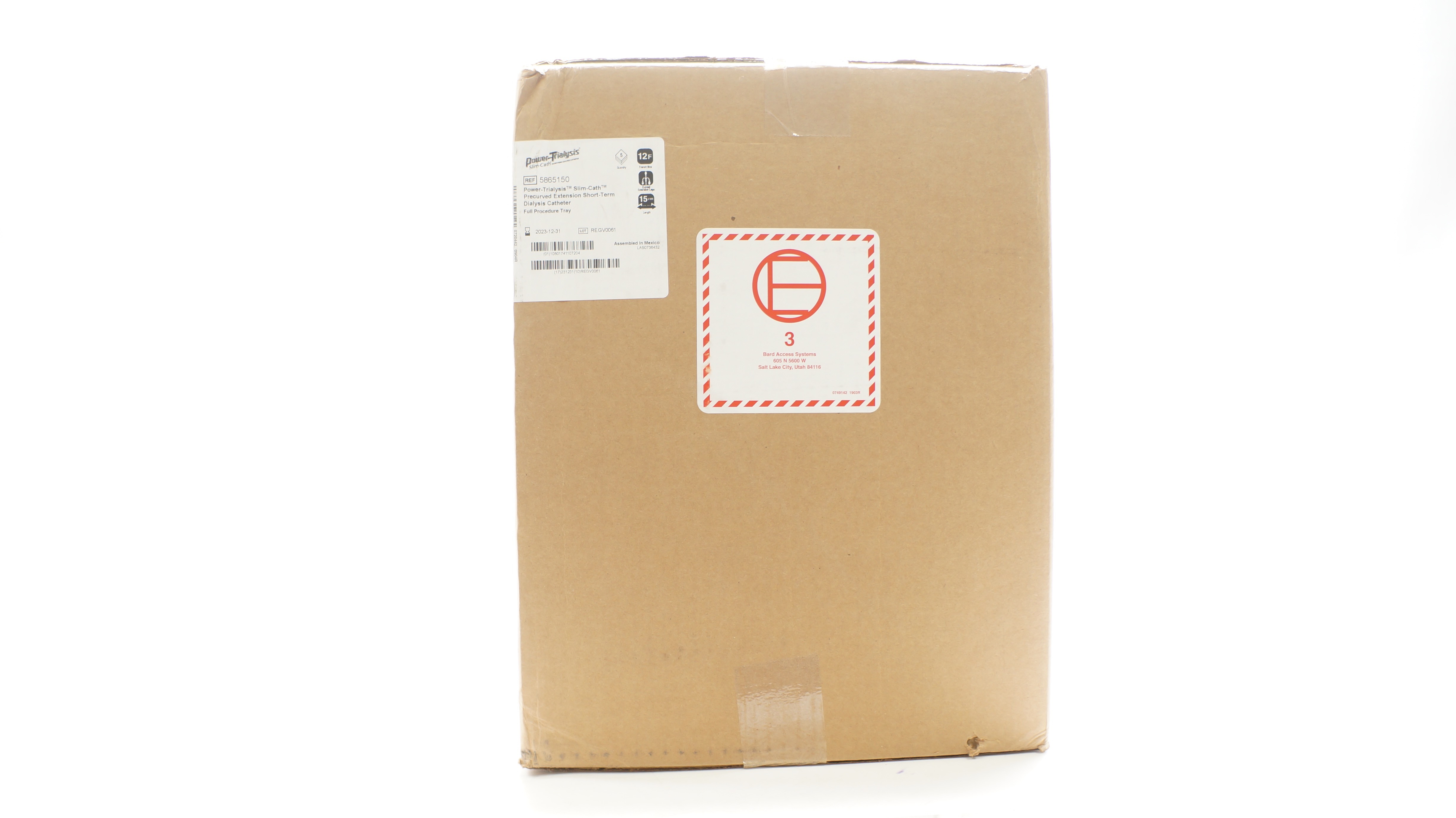 Bard 5865150 Power-Trialysis Slim-Cath Dialysis Cath.12F Full Tray (x)- Box of 5