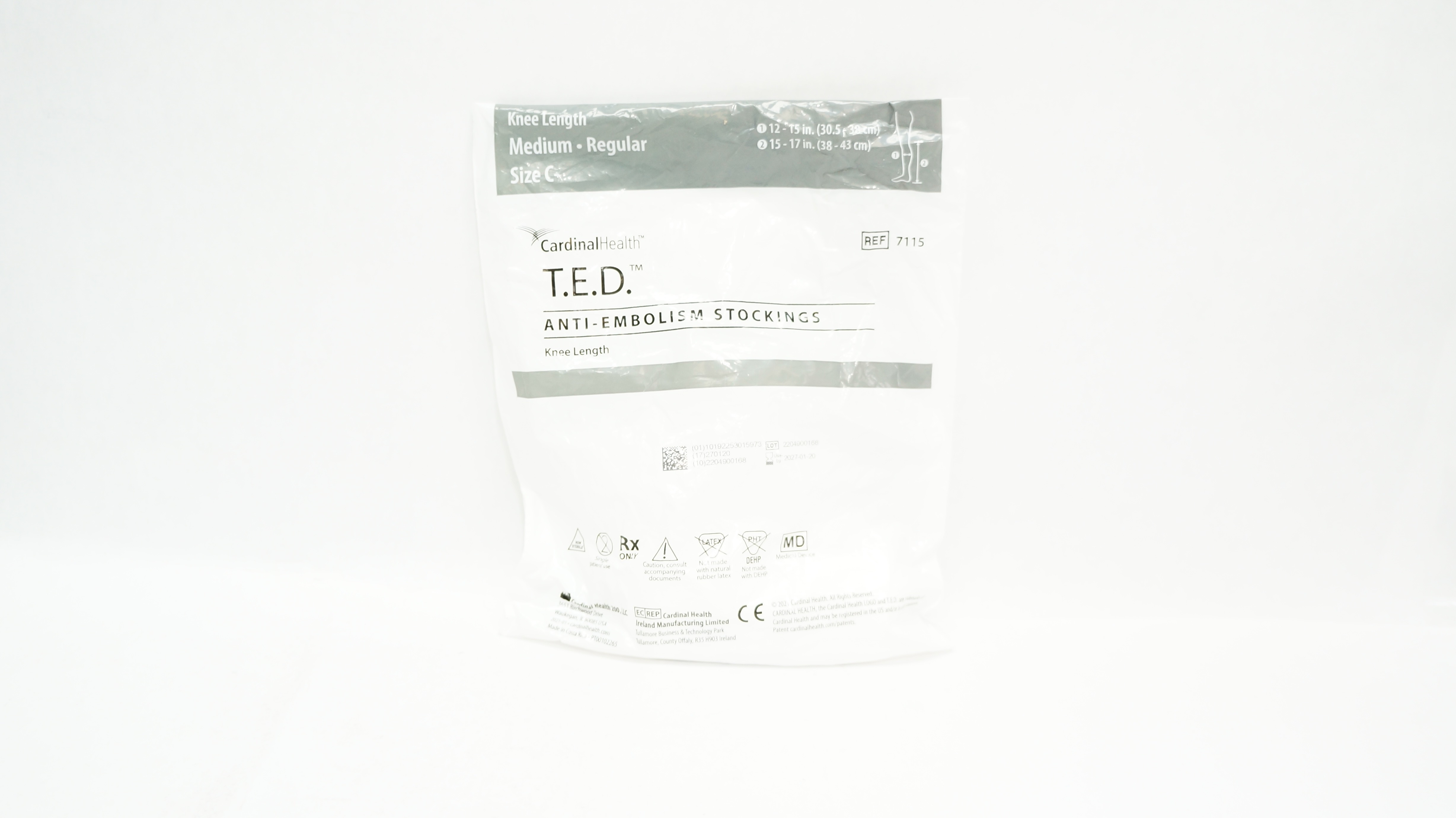 Cardinal Health 7115 T.E.D. Anti-Embolism Stockings, Knee Length, Regular Medium