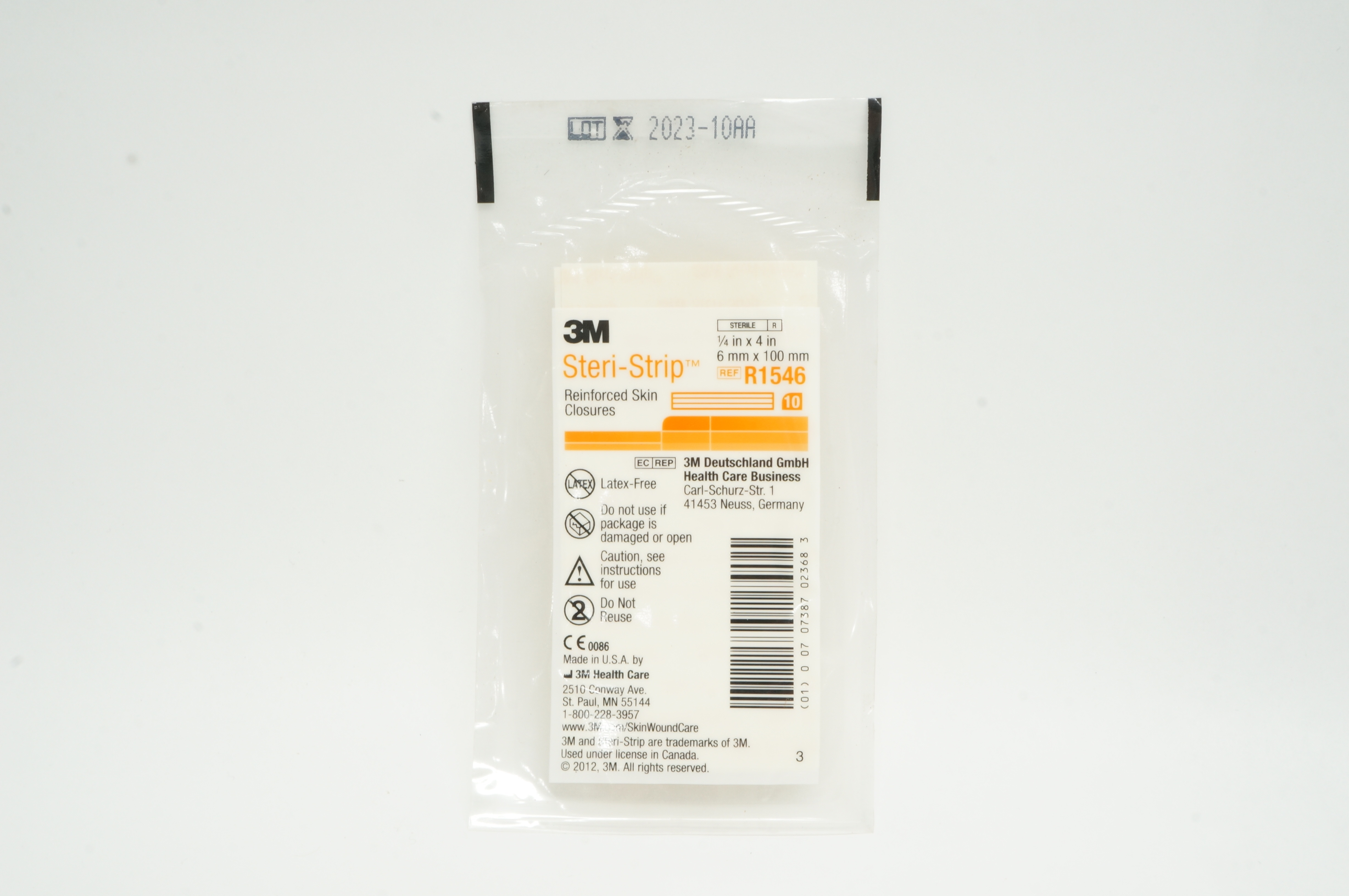 3M R1546 Steri-Strip Reinforced Skin Closures 1/4inch x 4inch (x) - Packet of 10