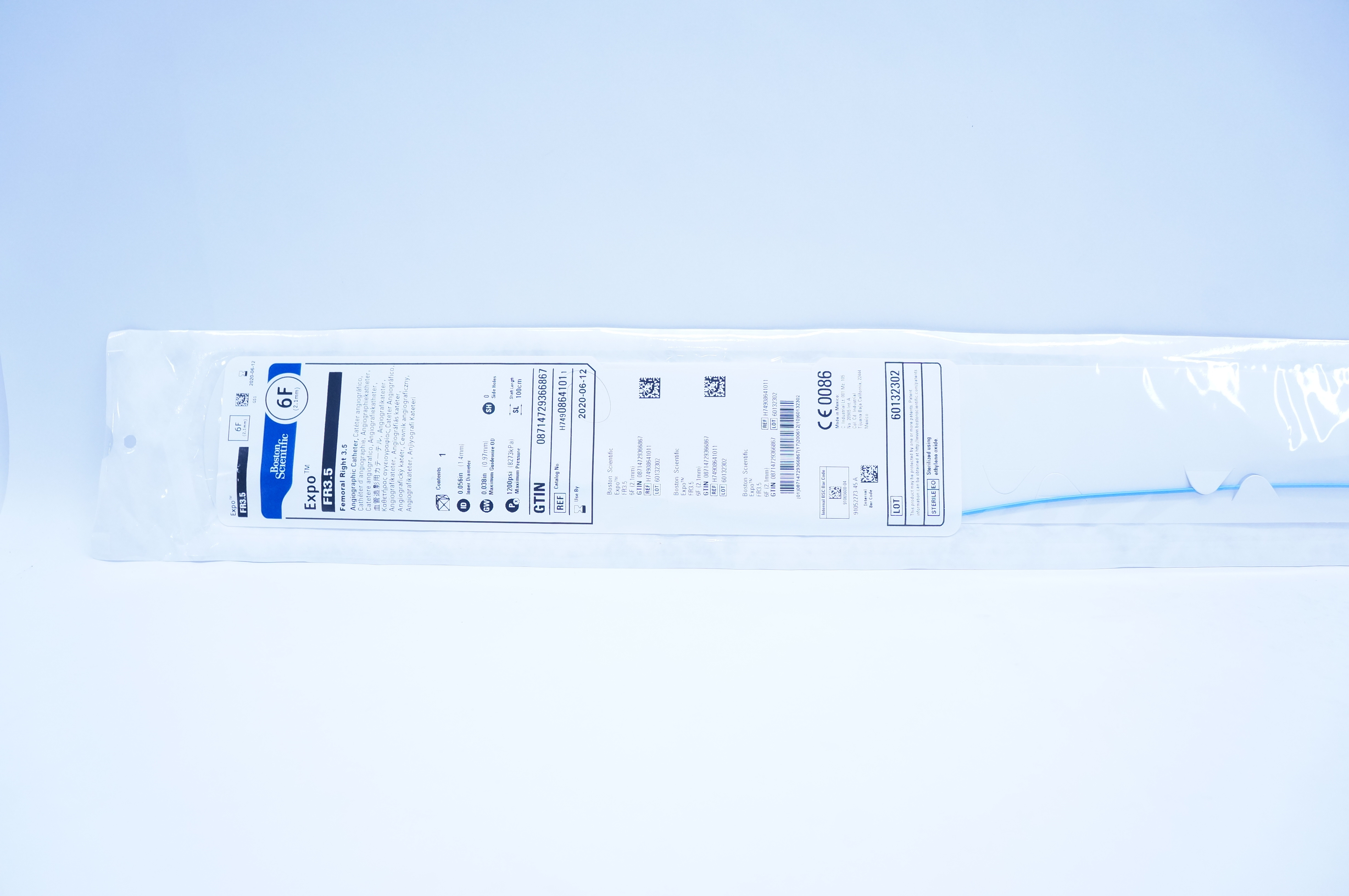 Boston Scientific H74908641011 Expo Angiographic Cath. Femoral Right 3.5 6F (x)