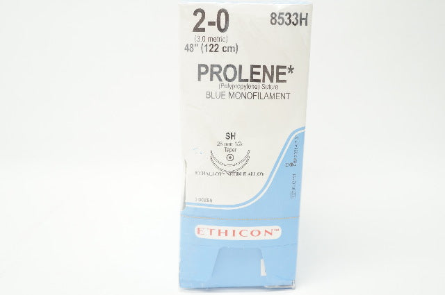 Ethicon 8533H 2-0 PROLENE, SH, 26mm 1/2c Taper, 48inch (x) - Box of 36