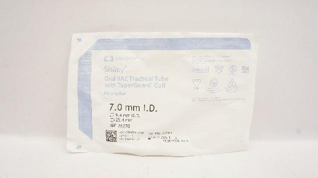 Covidien 76270 Shiley Oral RAE Tracheal Tube w/Cuff 7.0mm ID x 9.4mm OD x 25.4mm