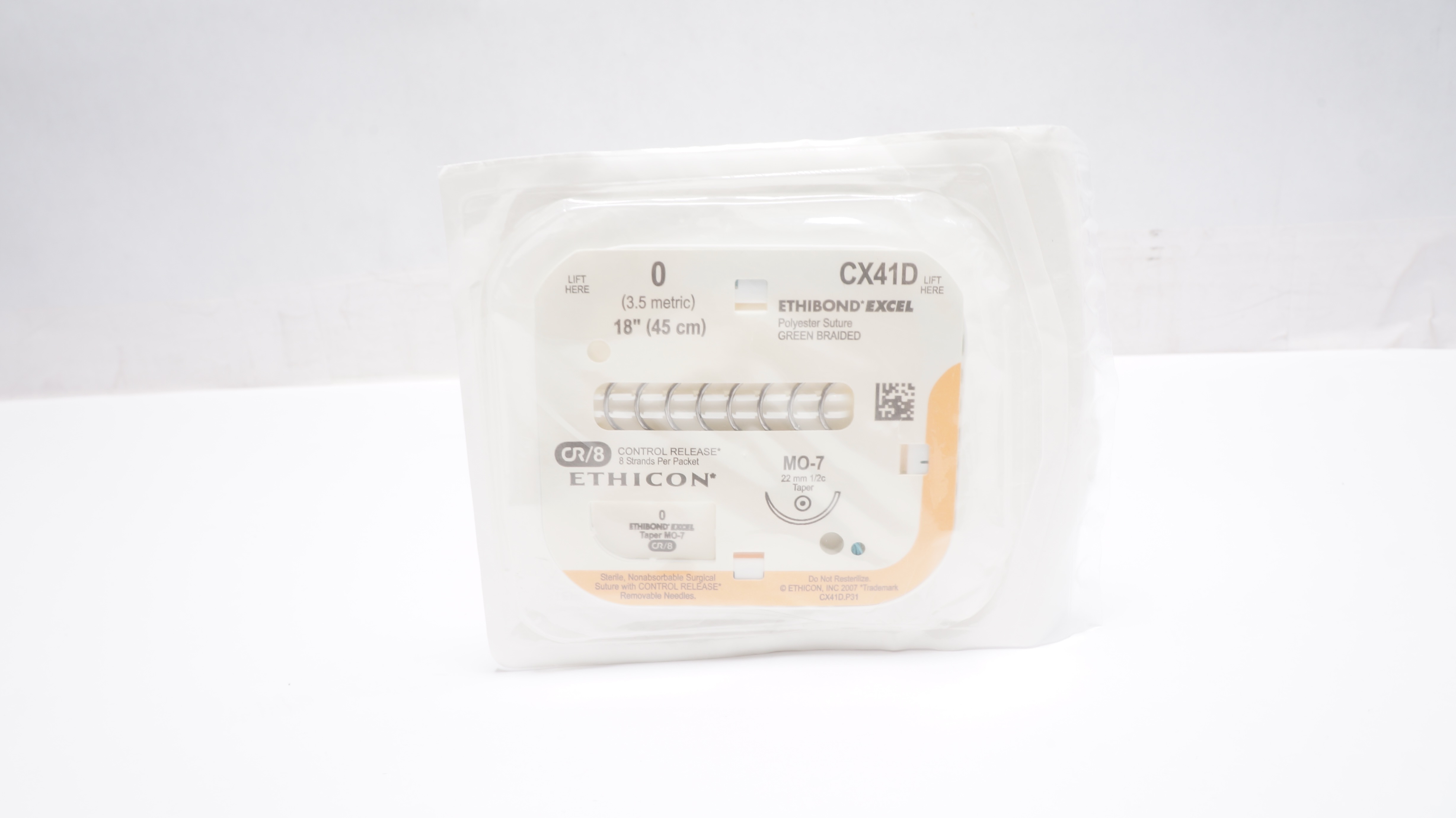 Ethicon CX41D 0 Ethibond Excel Polyester Stre MO-7 22mm 1/2c Taper, 18inch (x)