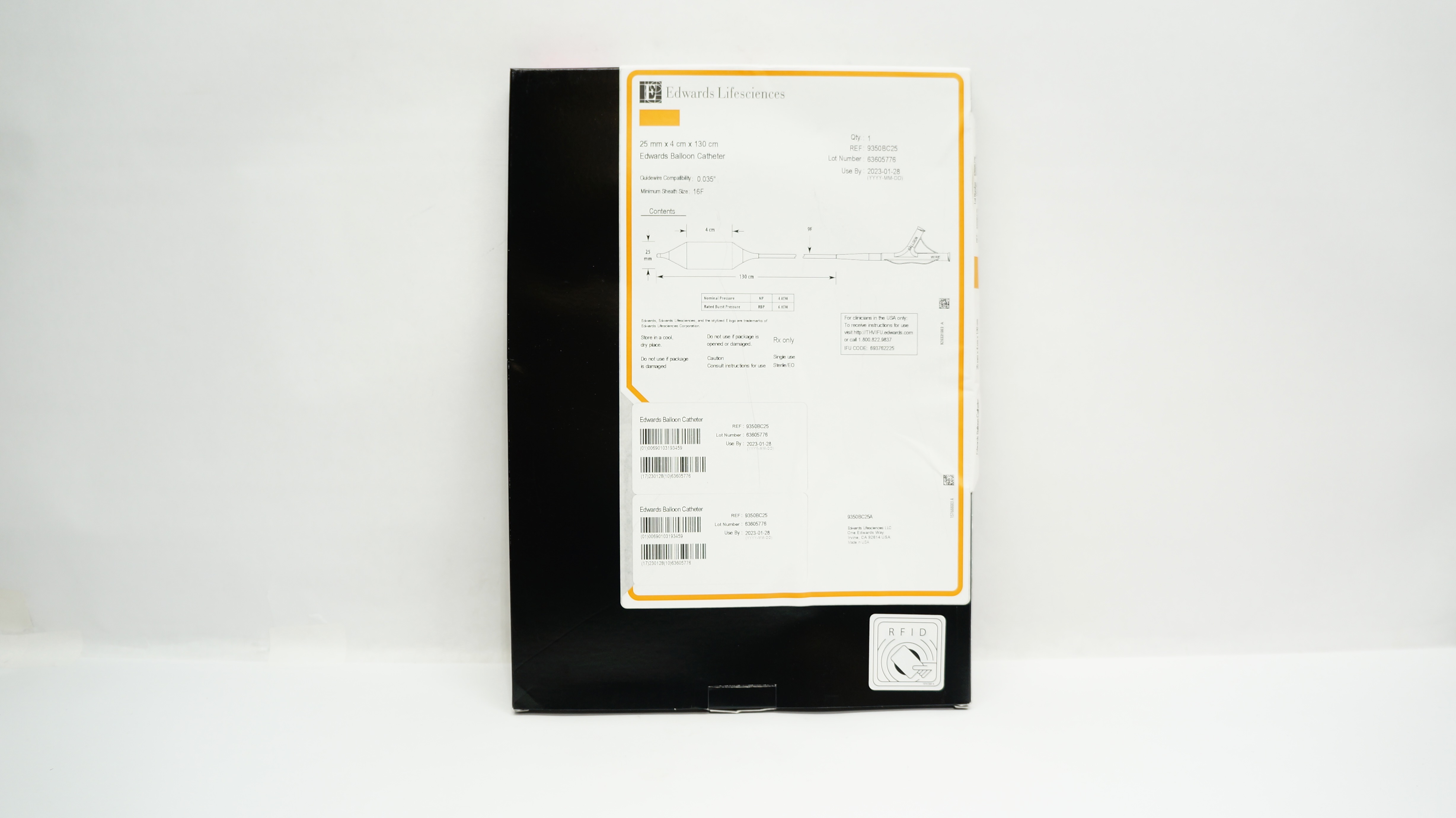 Edwards Lifesciences 9350BC25 Edwards Balloon Cath. 25mm x 4cm x 130cm (x)
