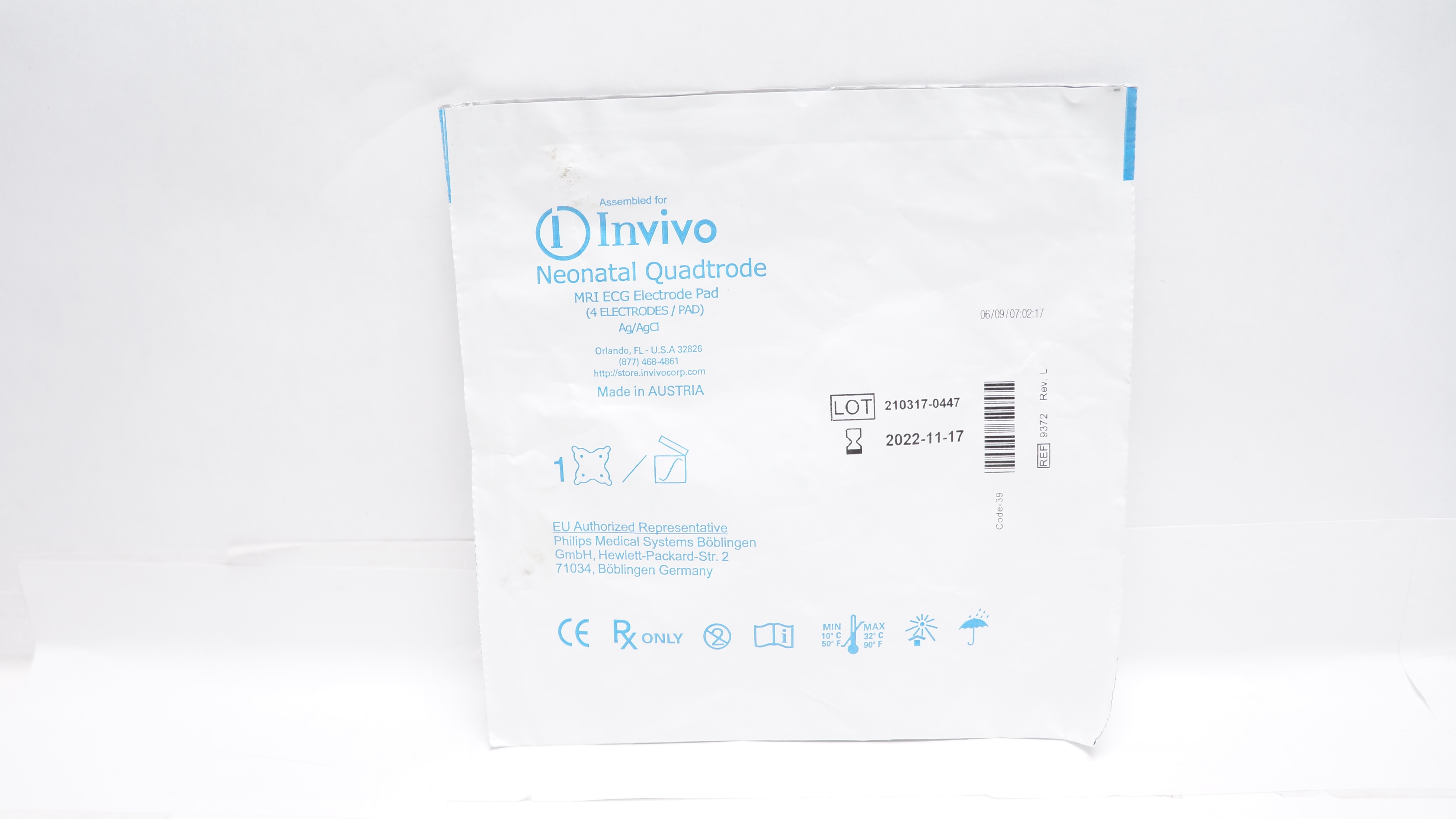 Philips Medical 9372 Invivo Neonatal Quadtrode MRI ECG Electrode Pad (x)