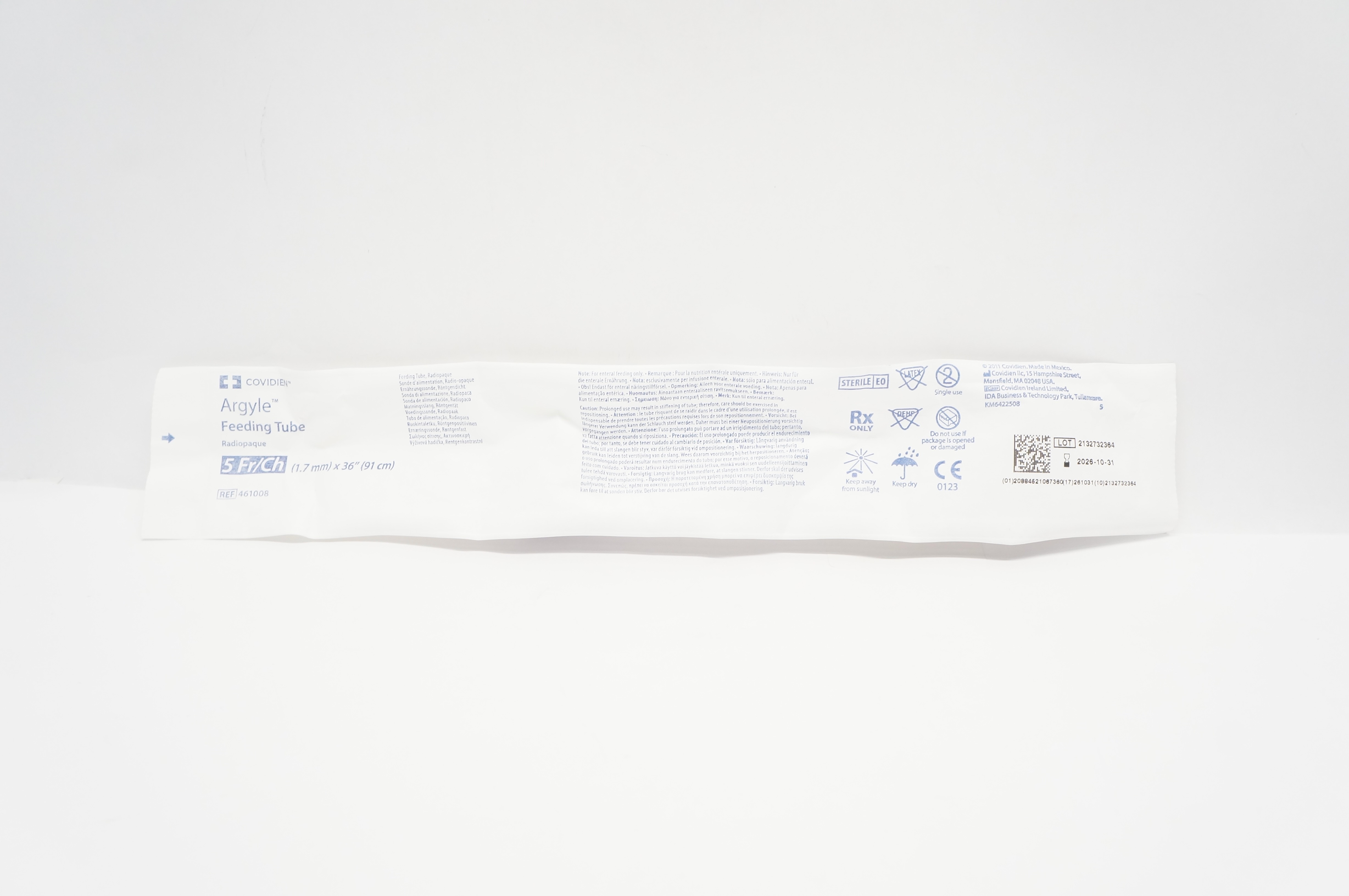 Covidien 461008 Argyle Feeding Tube 5 Fr x 36inch
