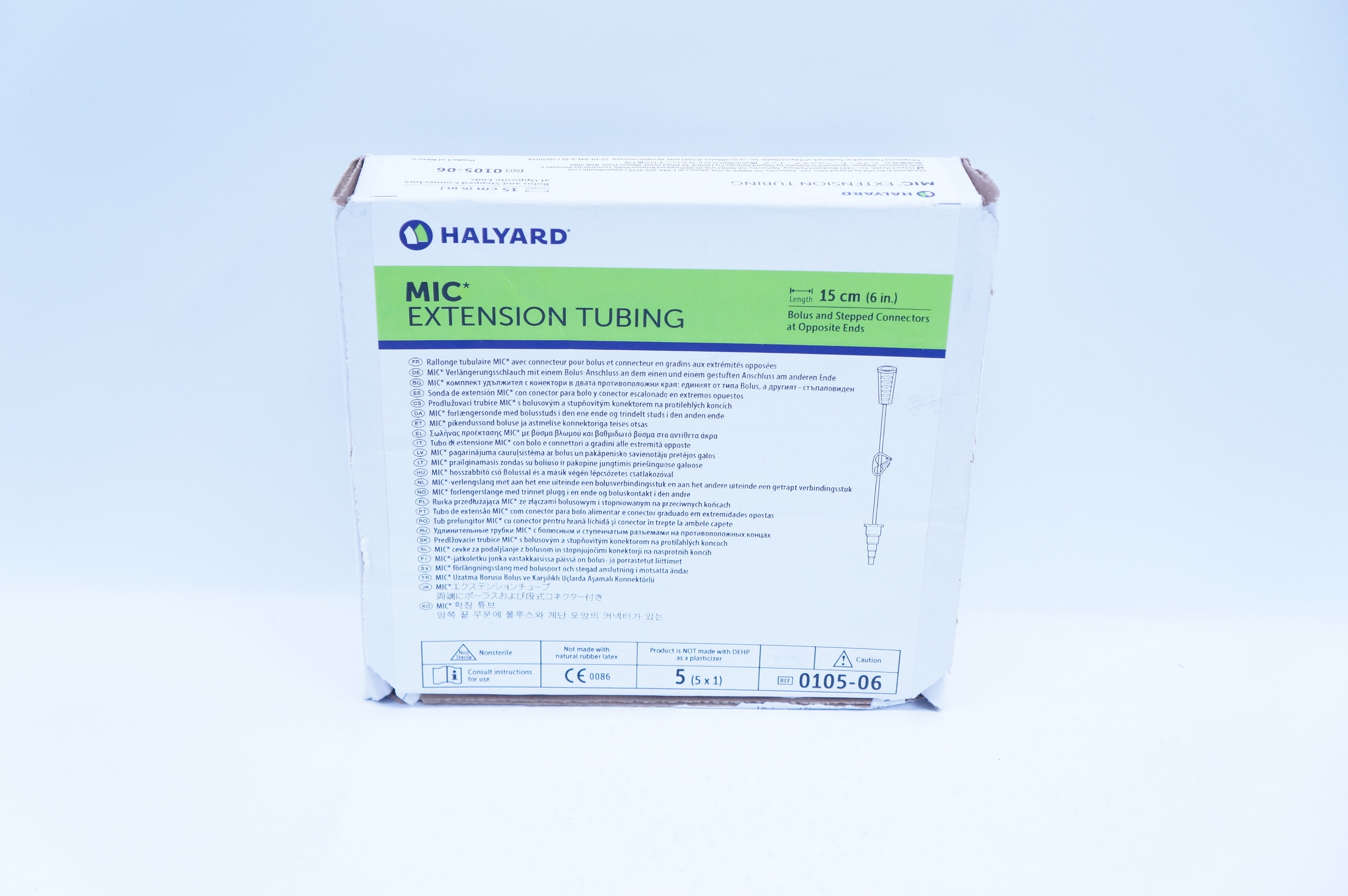 Halyard 0105-06 MIC Extension Tubing 6inch - Box of 5