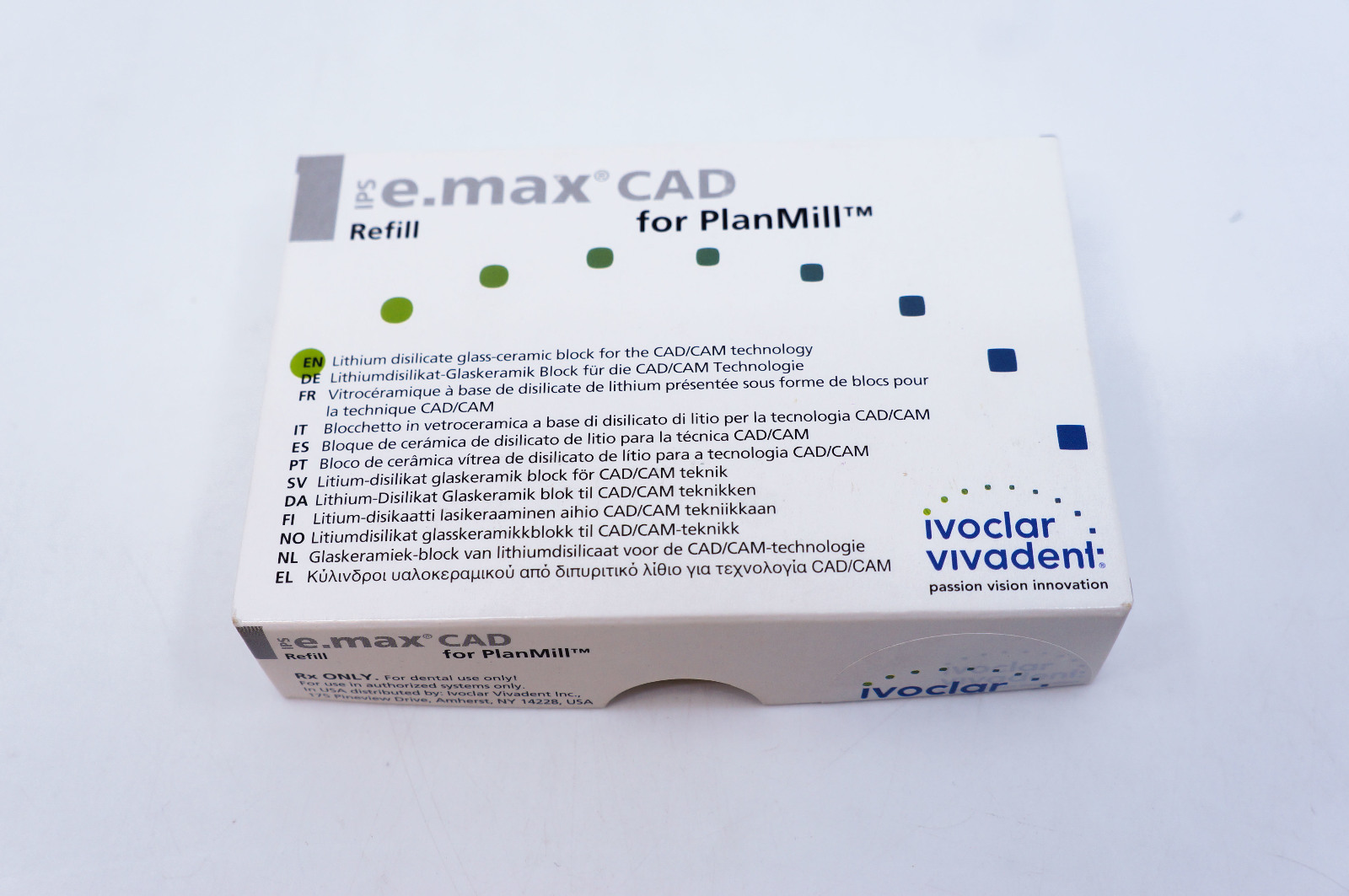 Ivoclar Vivadent 665779 IPS e.max CAD Lithium Disilicate Glass-Ceramic~Pack of 5
