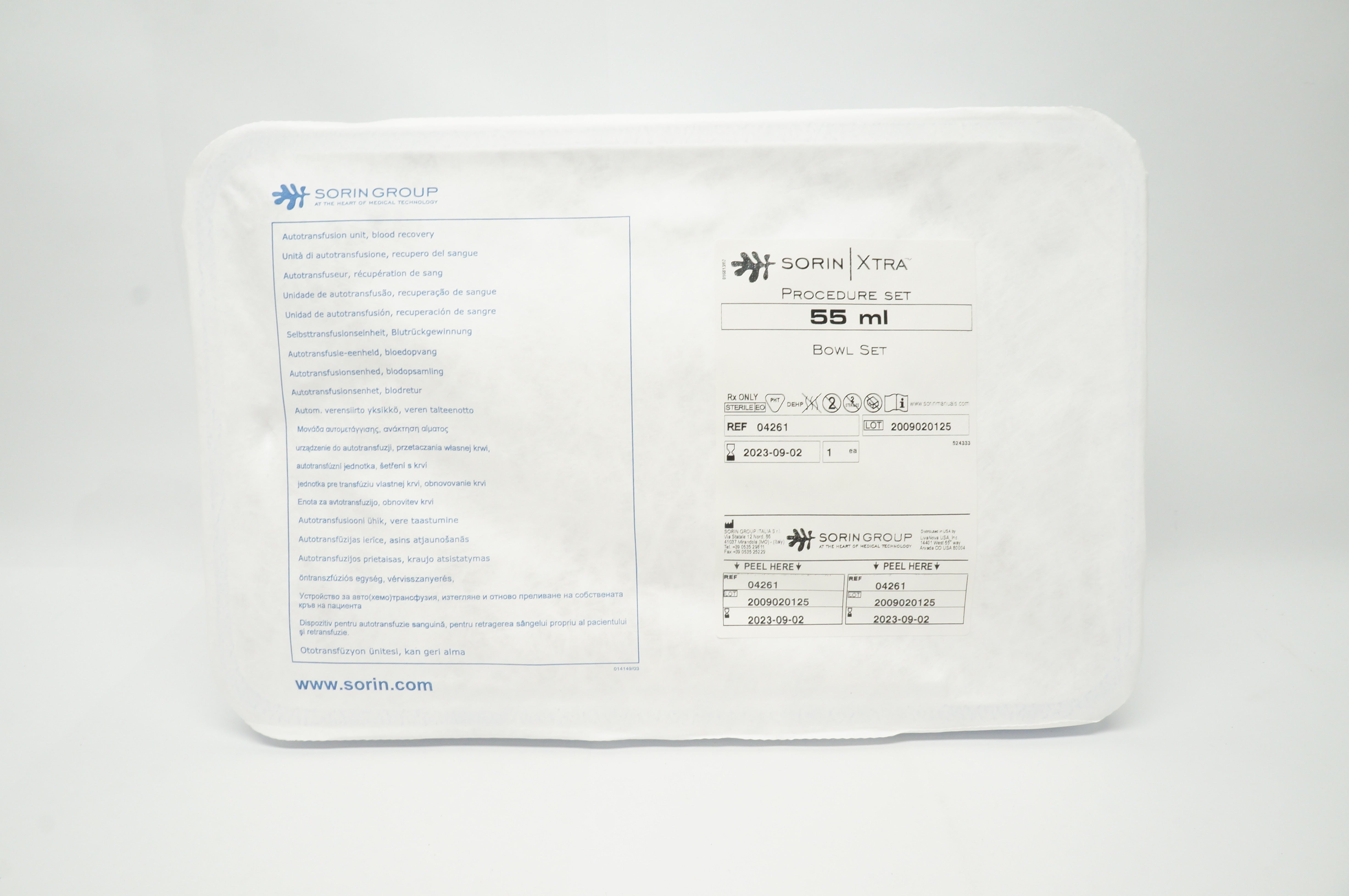 Sorin Group 04261 XTra Procedure Set 55ml Bowl Set