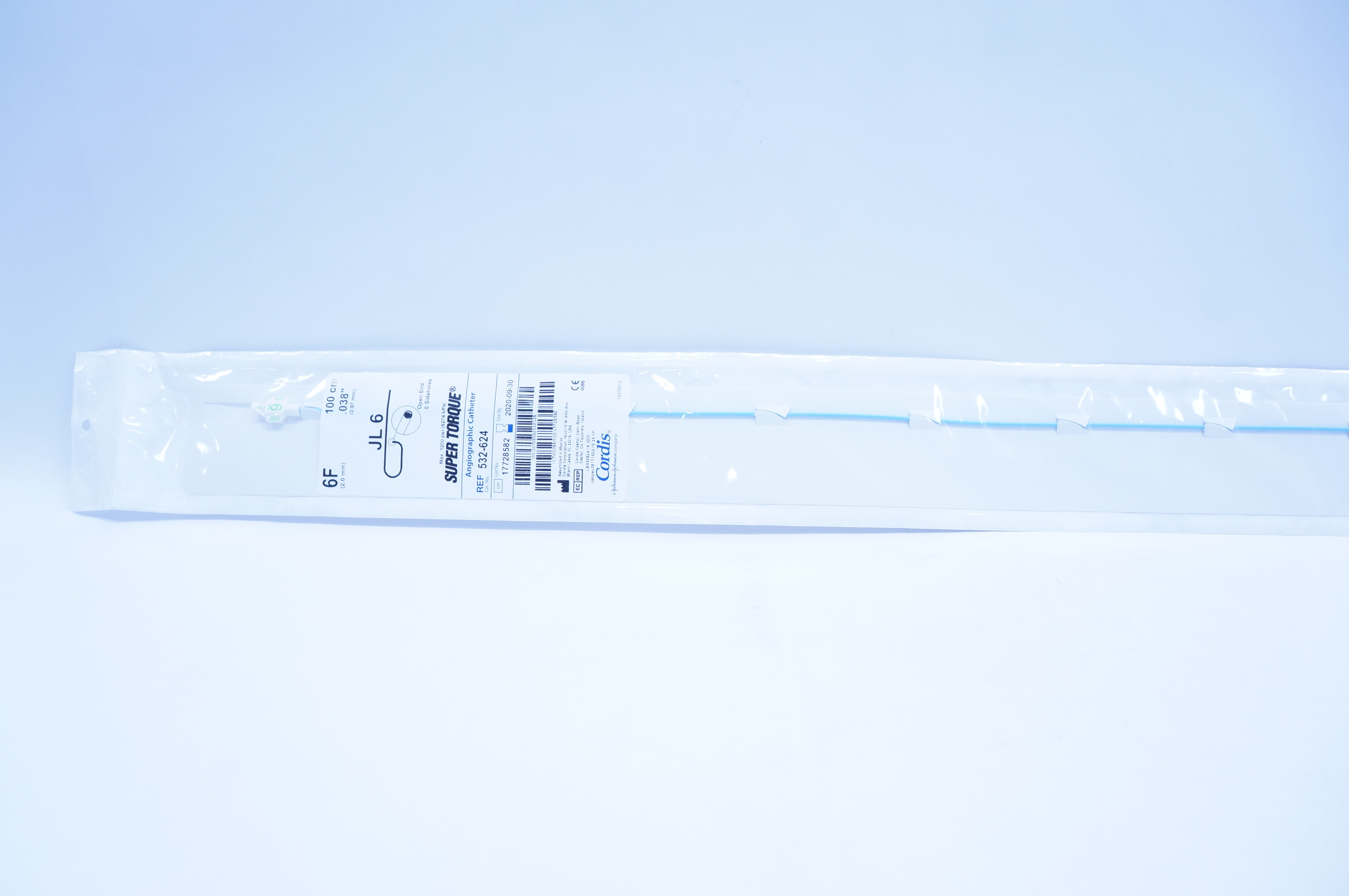 Cordis 532-624 Super Torque JL 6 Angiographic Cath. 6F x .038inch x 100cm (x)