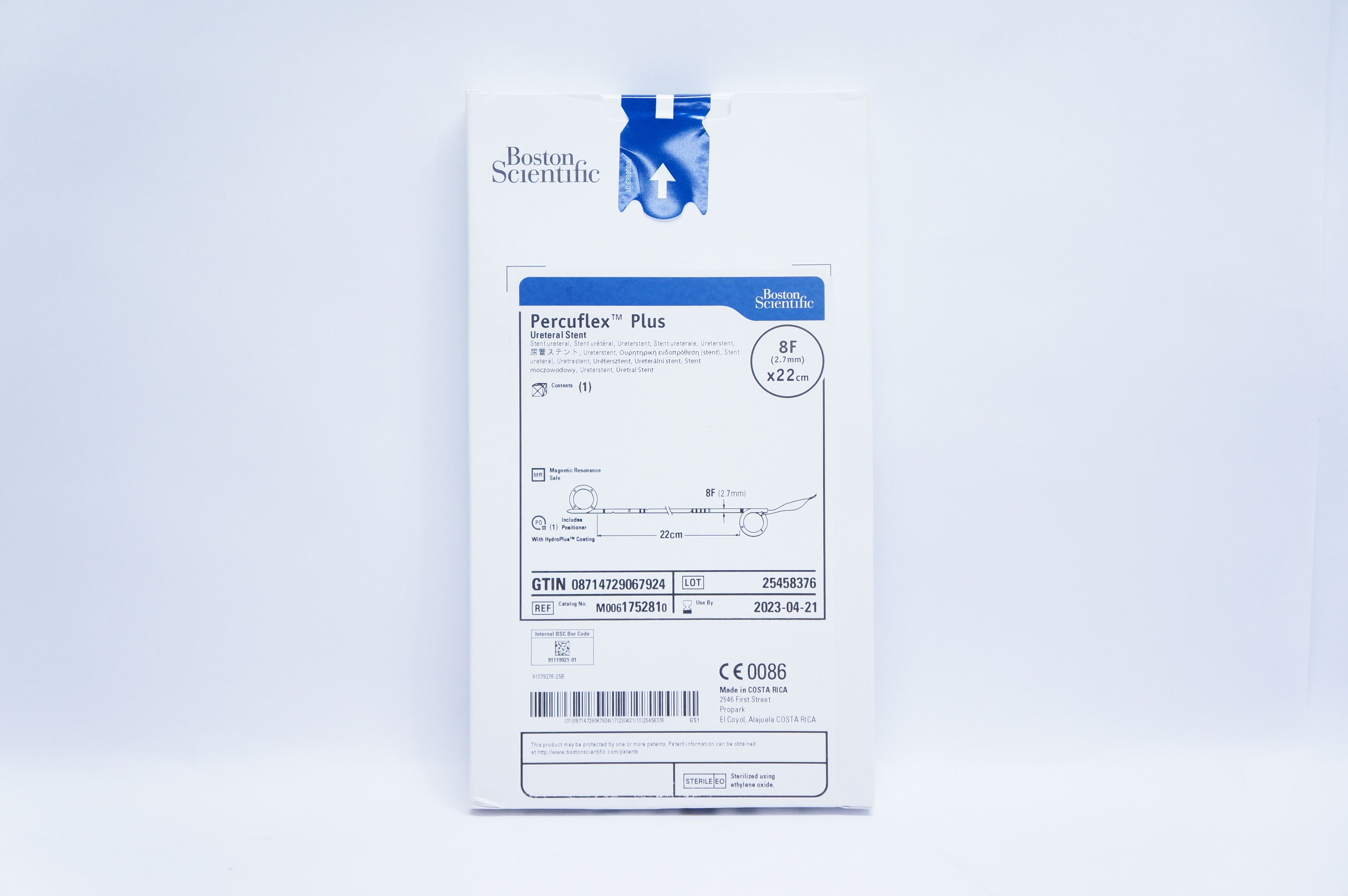 Boston Scientific M0061752810 Percuflex Plus Ureteral Stnt 8F x 22cm