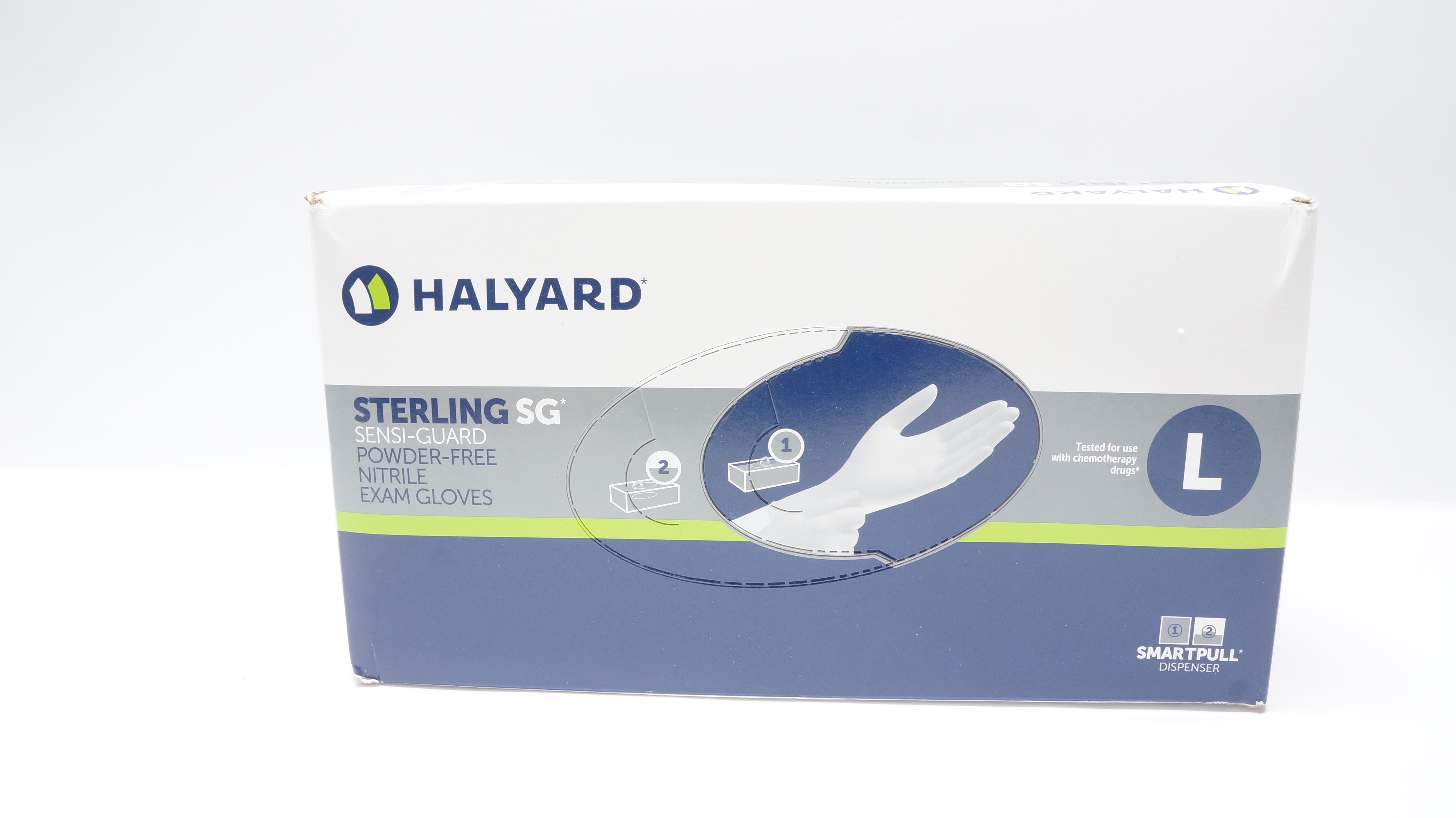 Halyard 41660 SG Nitrile Sensi-Guard Powder-Free Exam Gloves, L - Box of 250