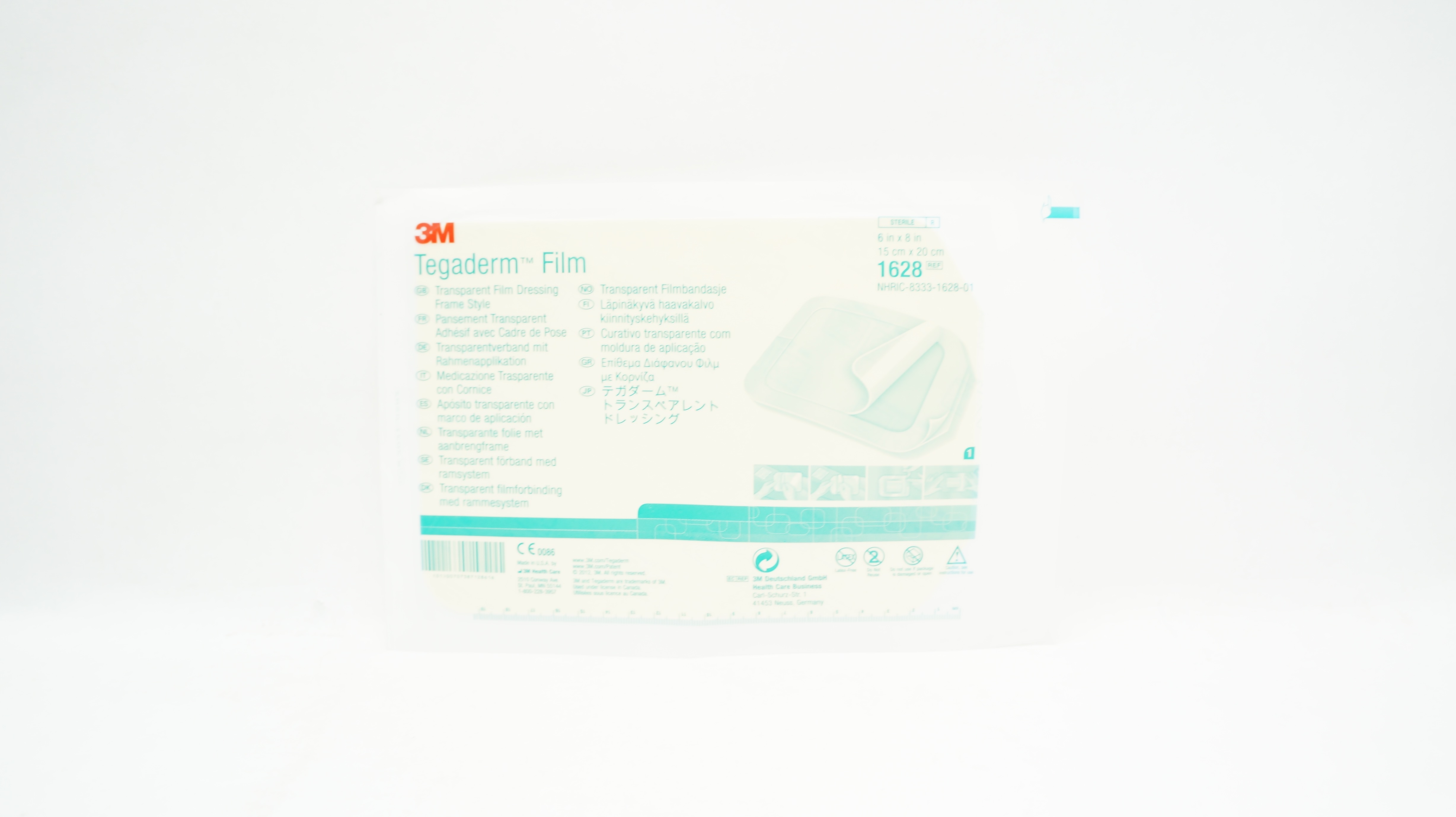 3M 1628 Tegaderm Transparent Film Dressing, Frame Style 6 inch x 8 inch (x)