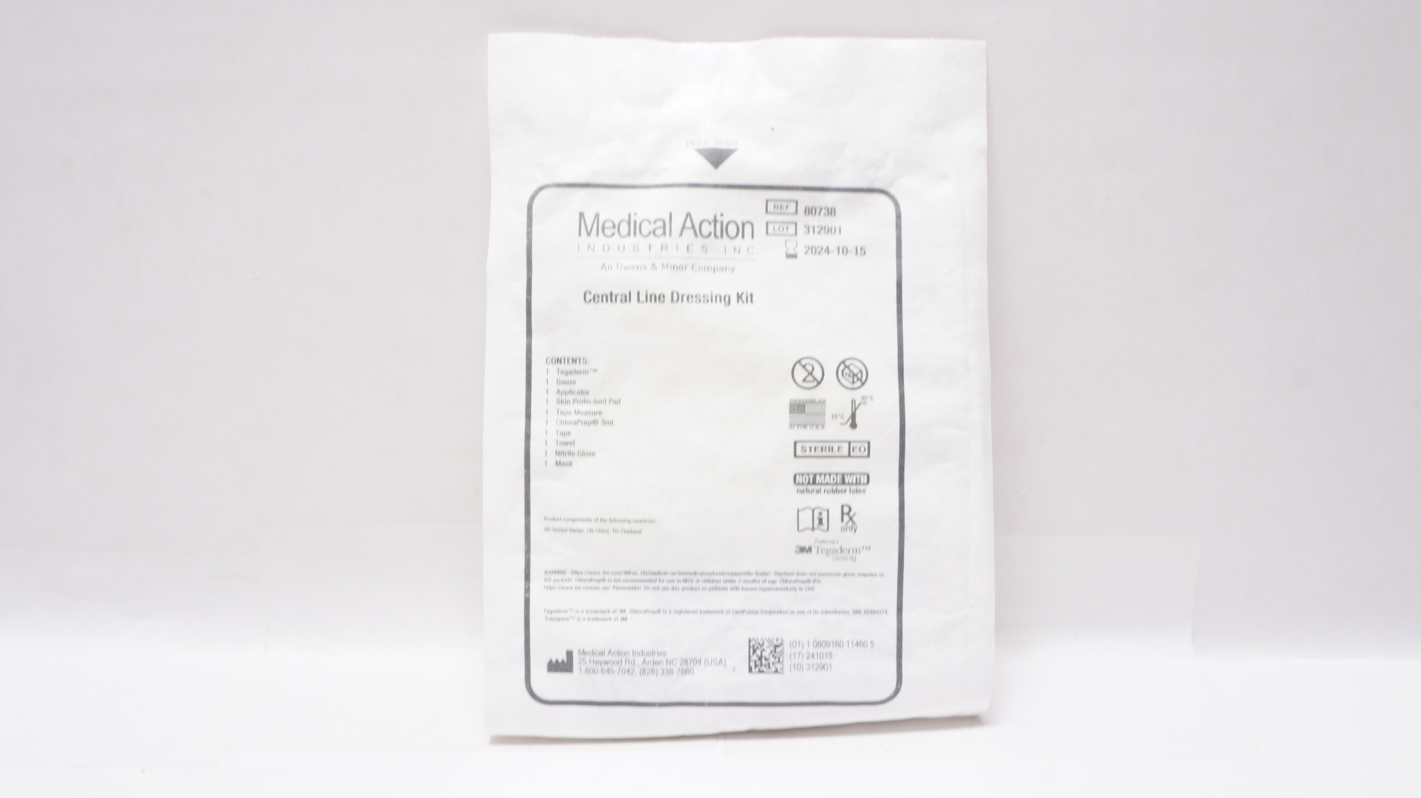 Medical Action 80738 3M Tegaderm Central Line Dressing Kit