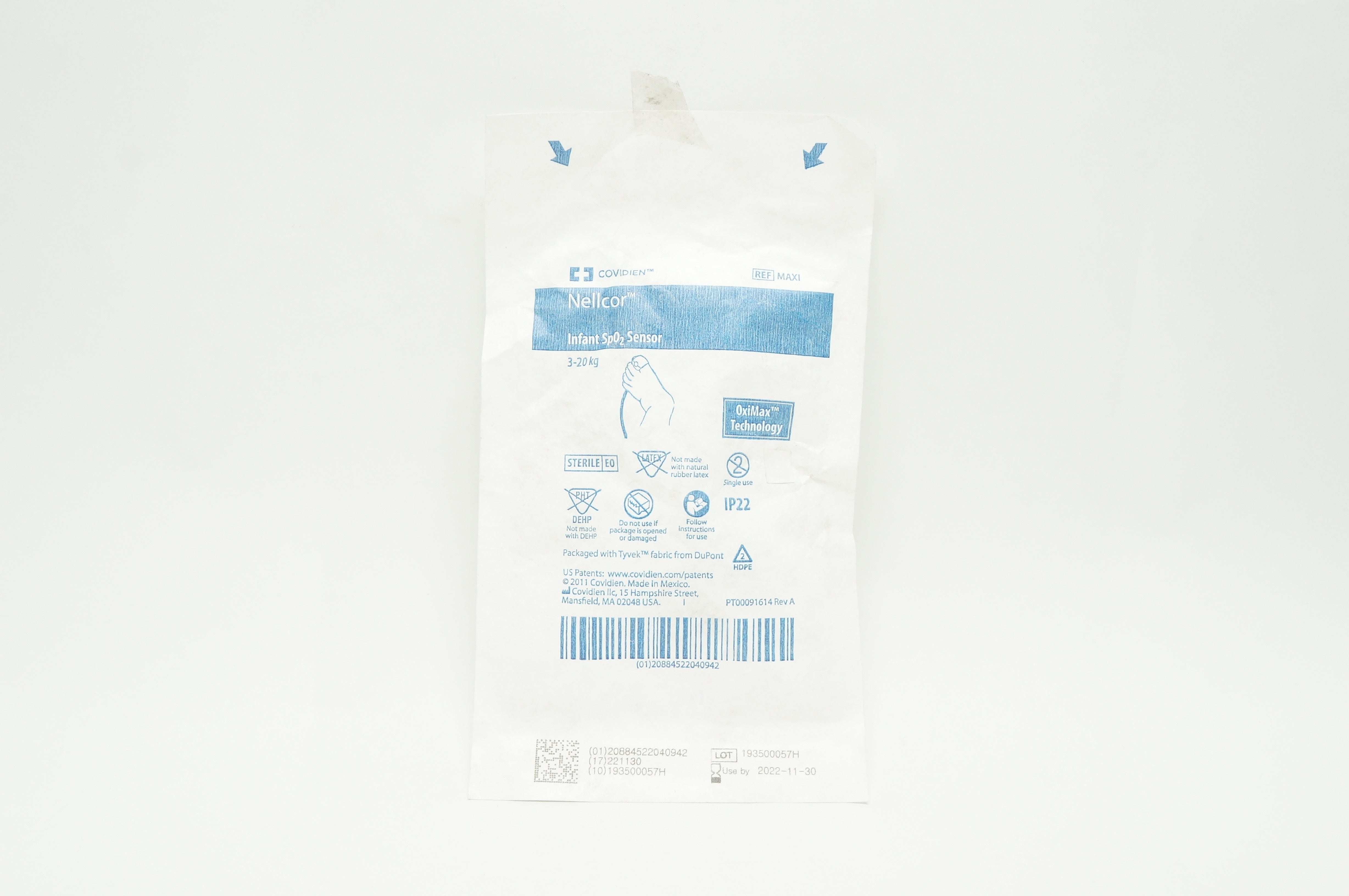 Covidien MAXI Nellcor, Infant SpO2 Sensor, 3kg - 20kg