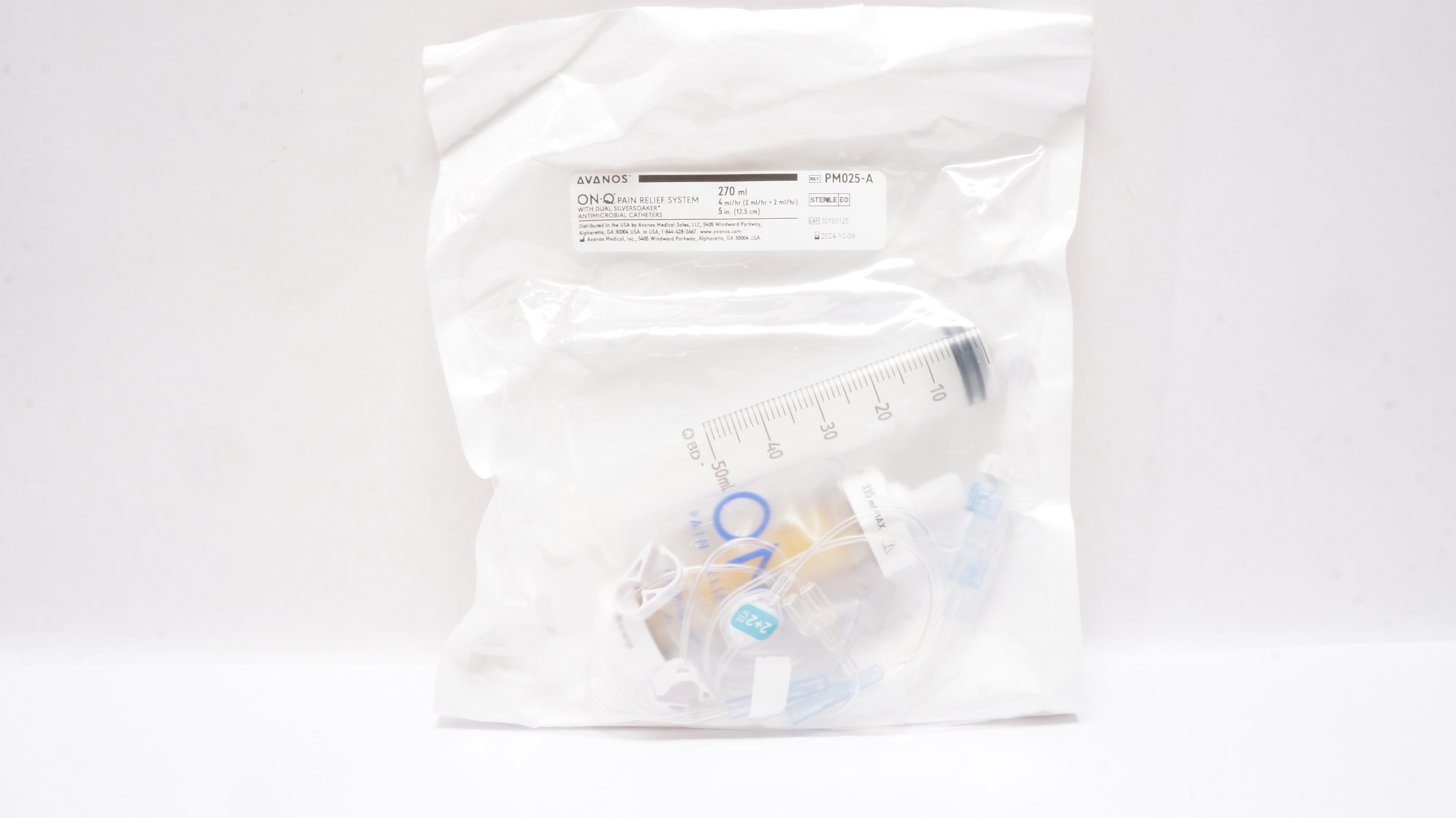 Avanos PM025-A ON-Q Pain Relief System Antimicrobial Caths. 5inch x 270ml