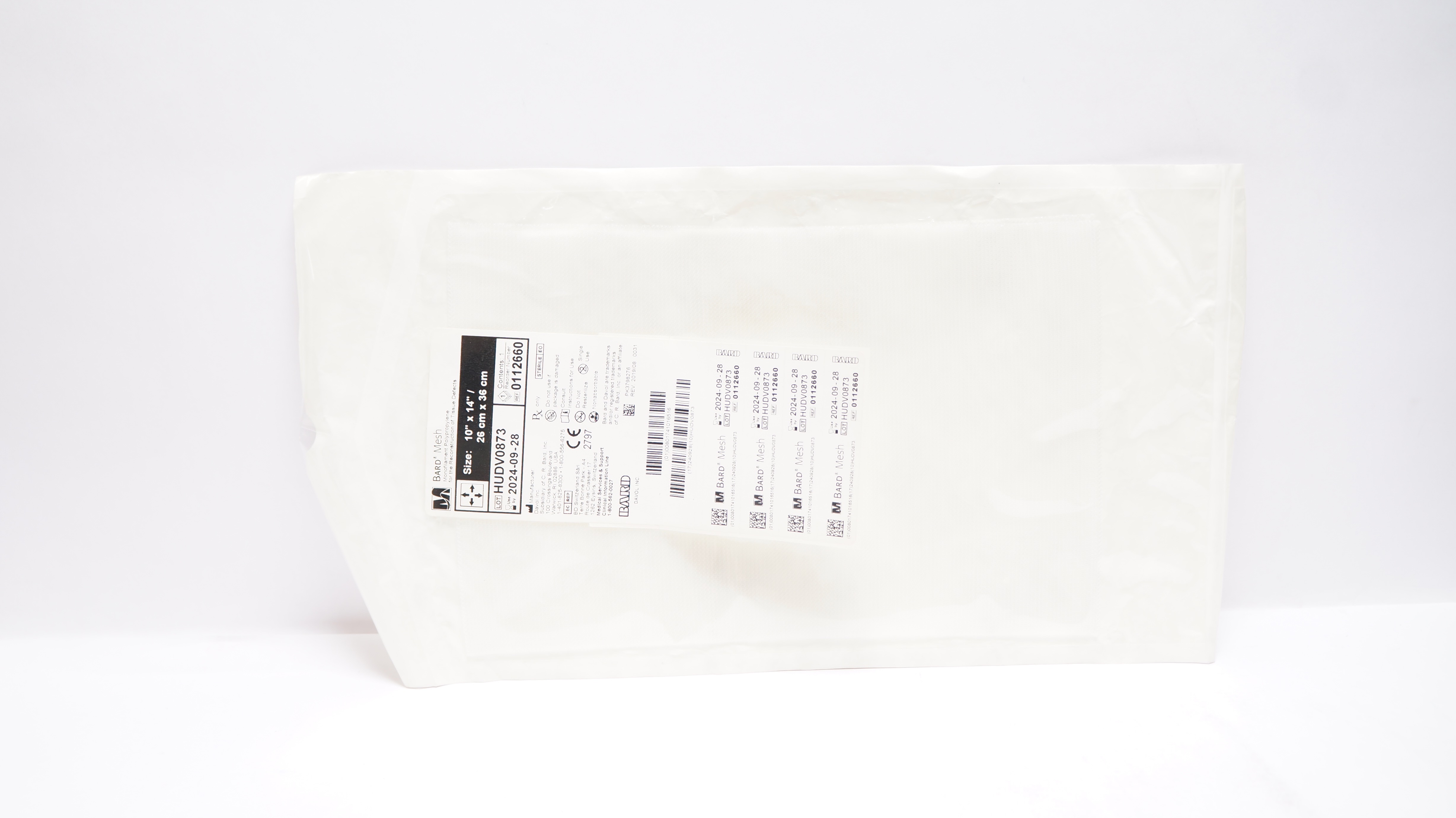 Bard 0112660 Mesh Monofilament Polypropylene, Size 10inch x 14inch