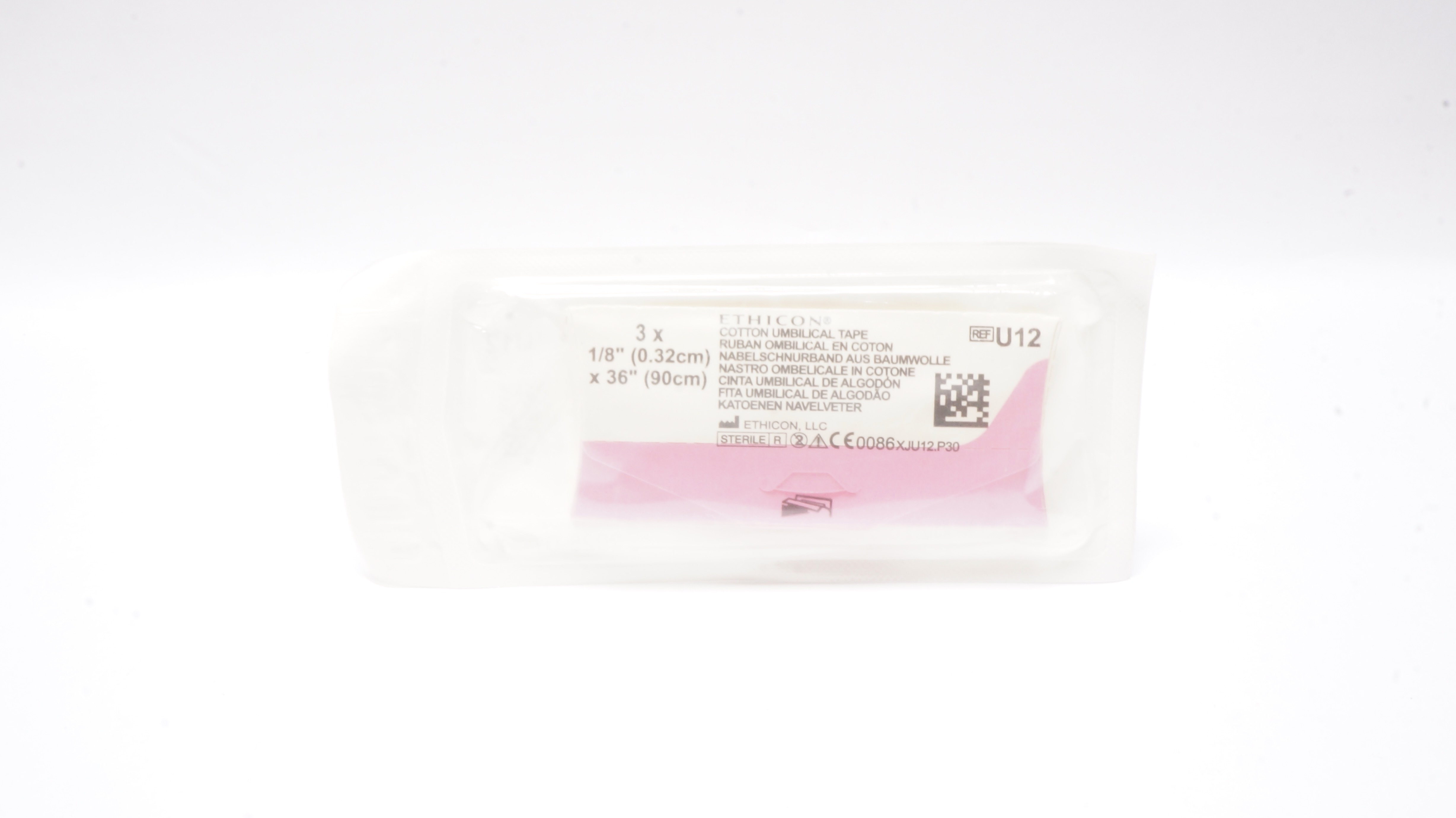 Ethicon U12 3x Cotton Umbilical Tape, 1/8inch x 36inch