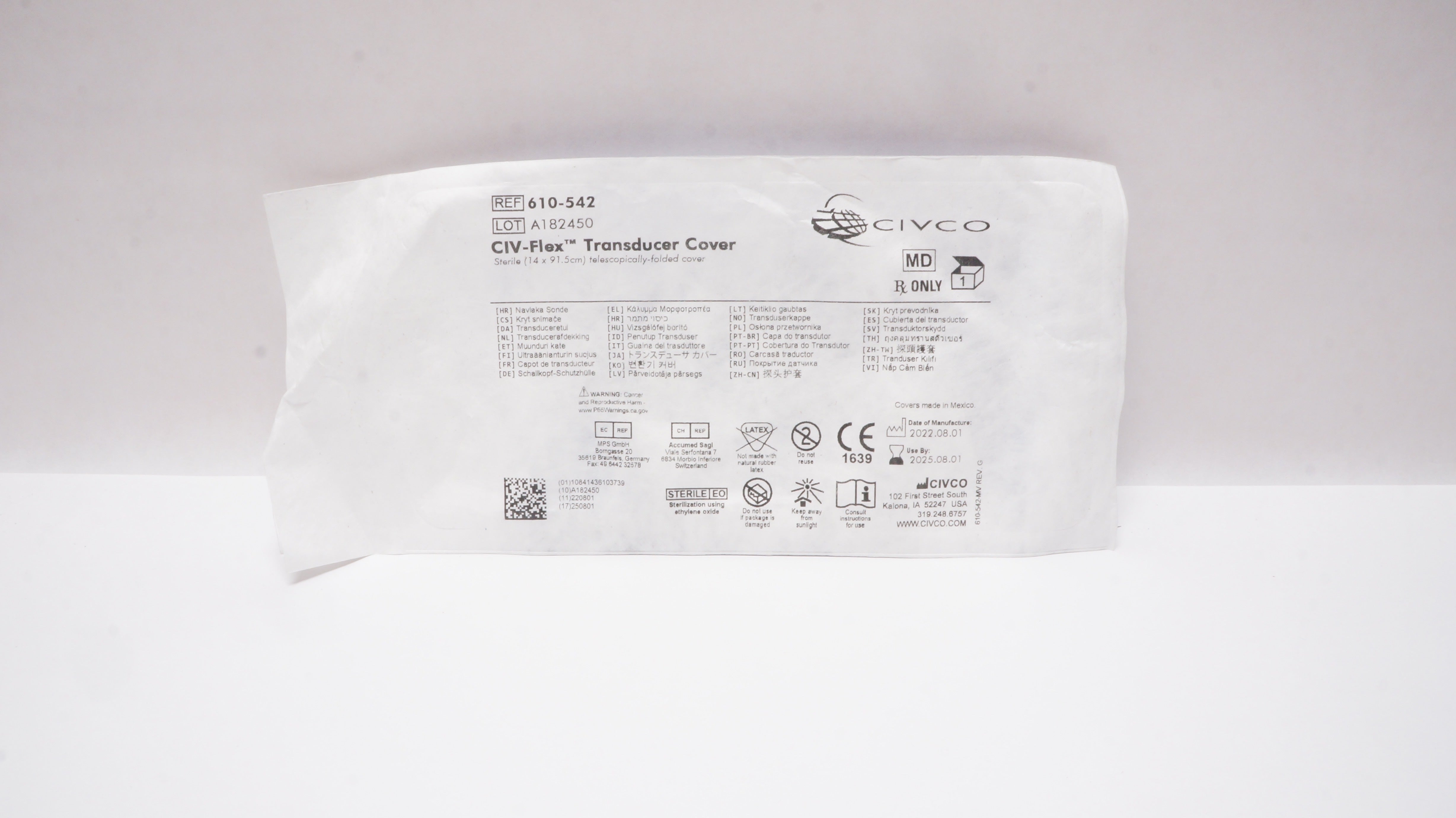 Civco 610-542 CIV-Flex Transducer Cover 14 x 91.5cm